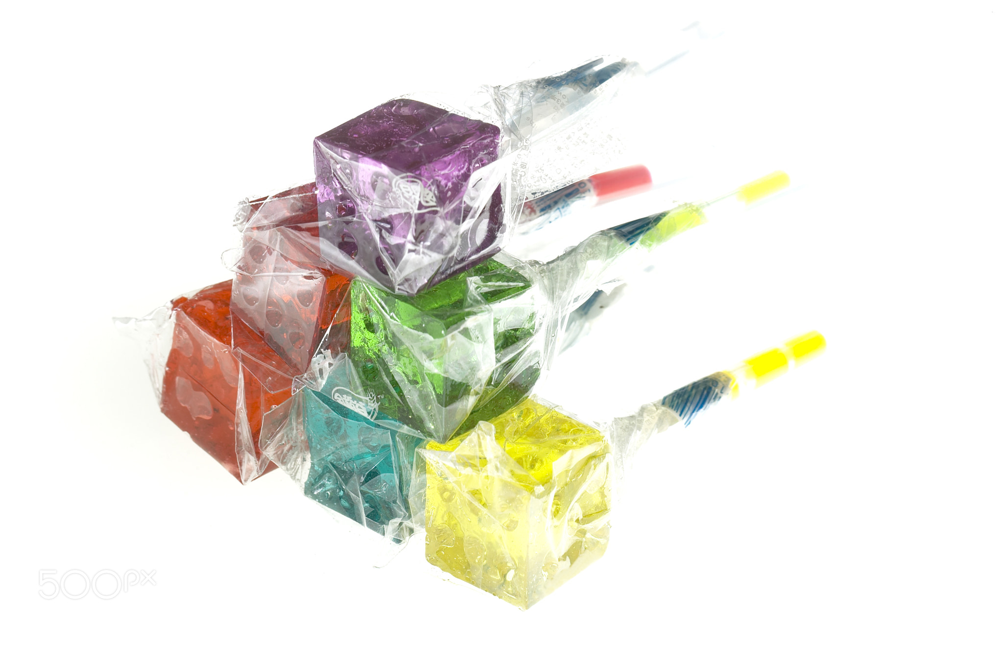 colorfull dice lollipops