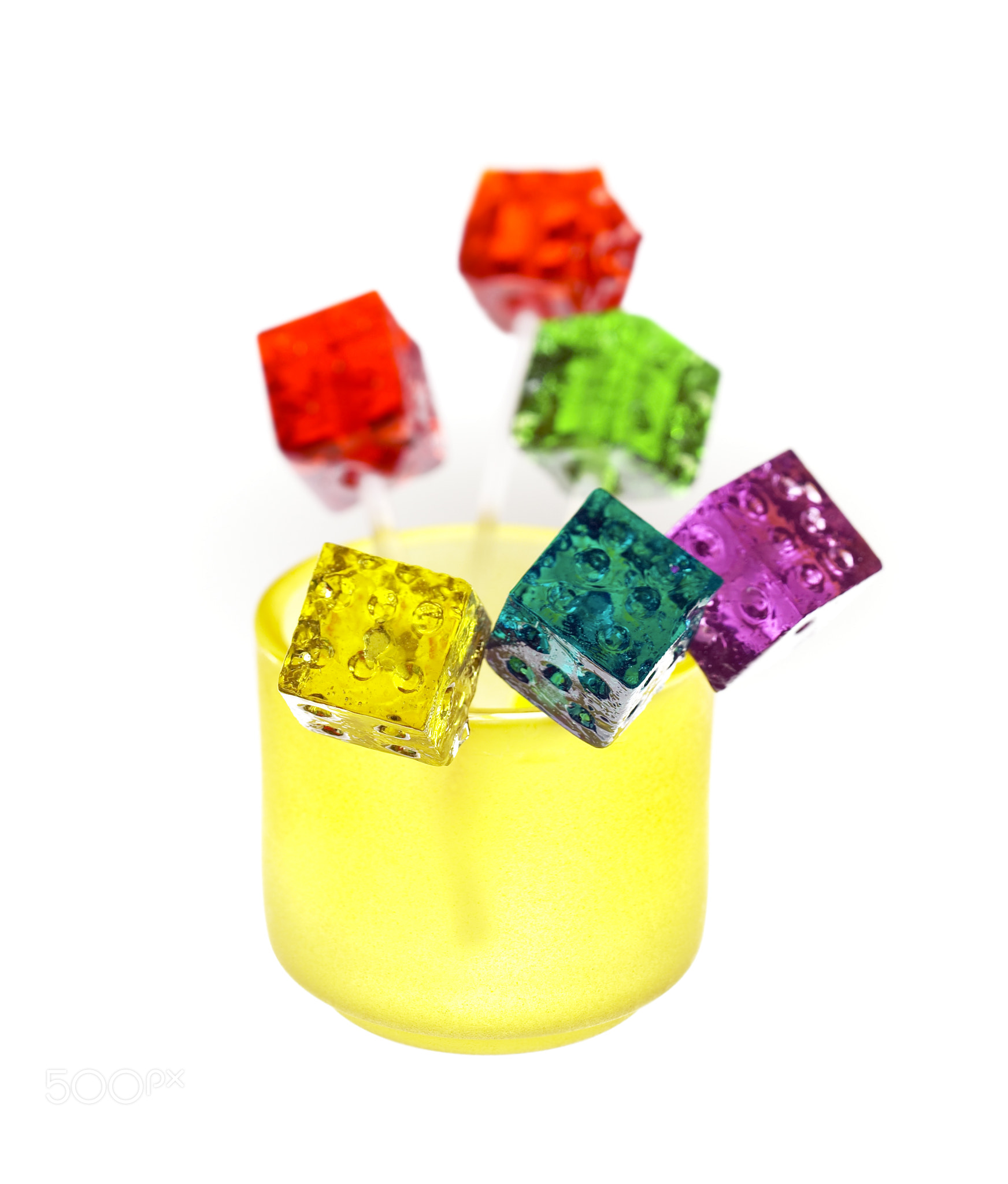 colorfull dice lollipops