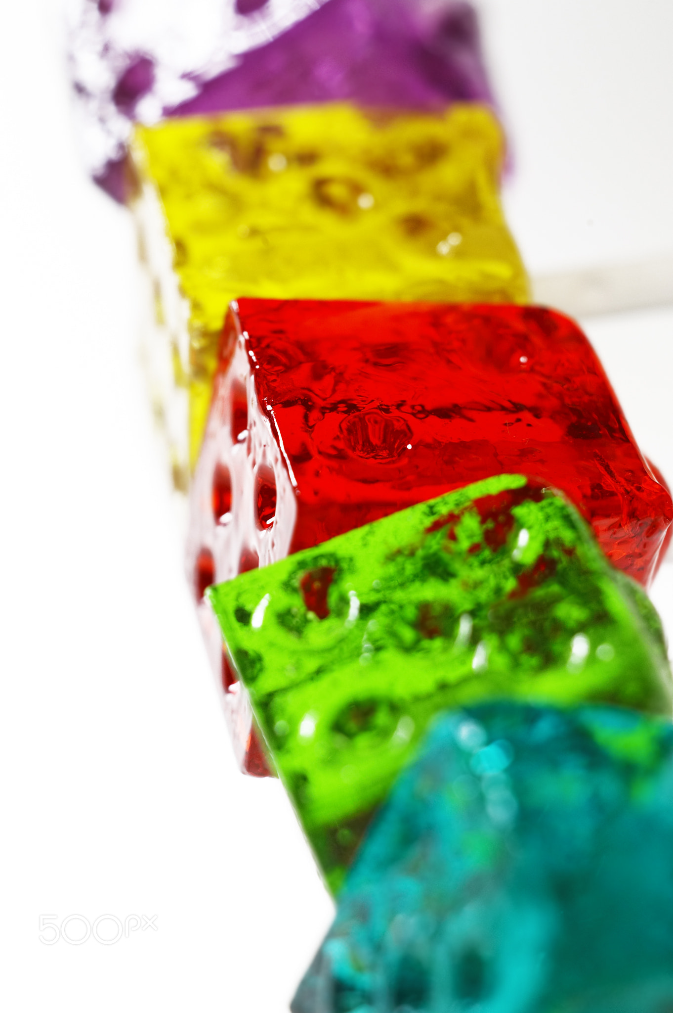 colorfull dice lollipops