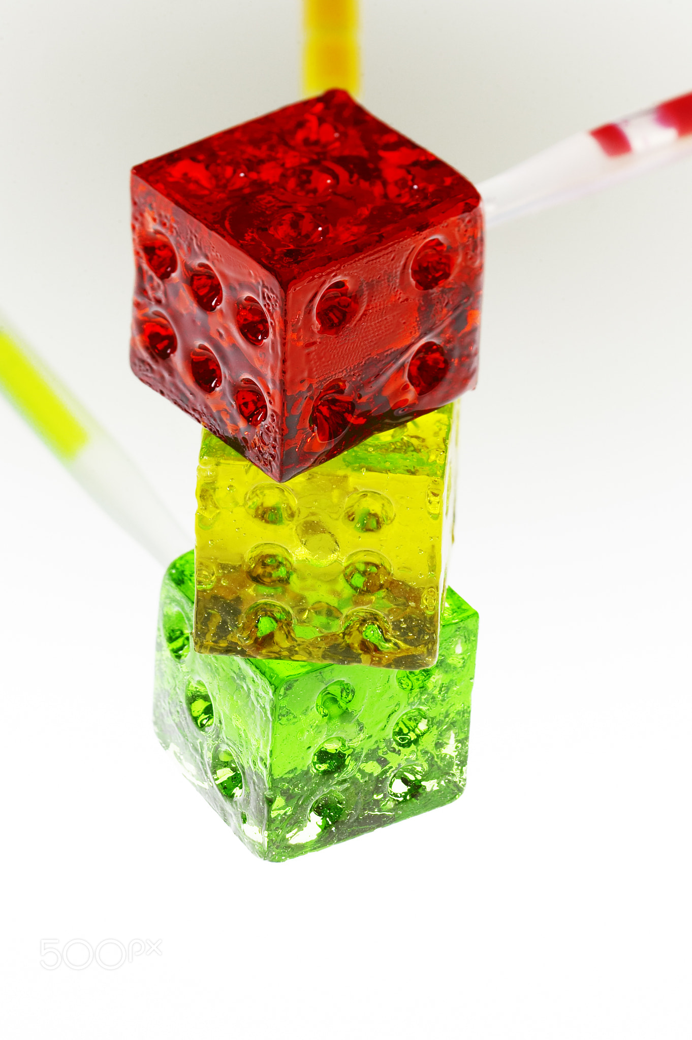 colorfull dice lollipops
