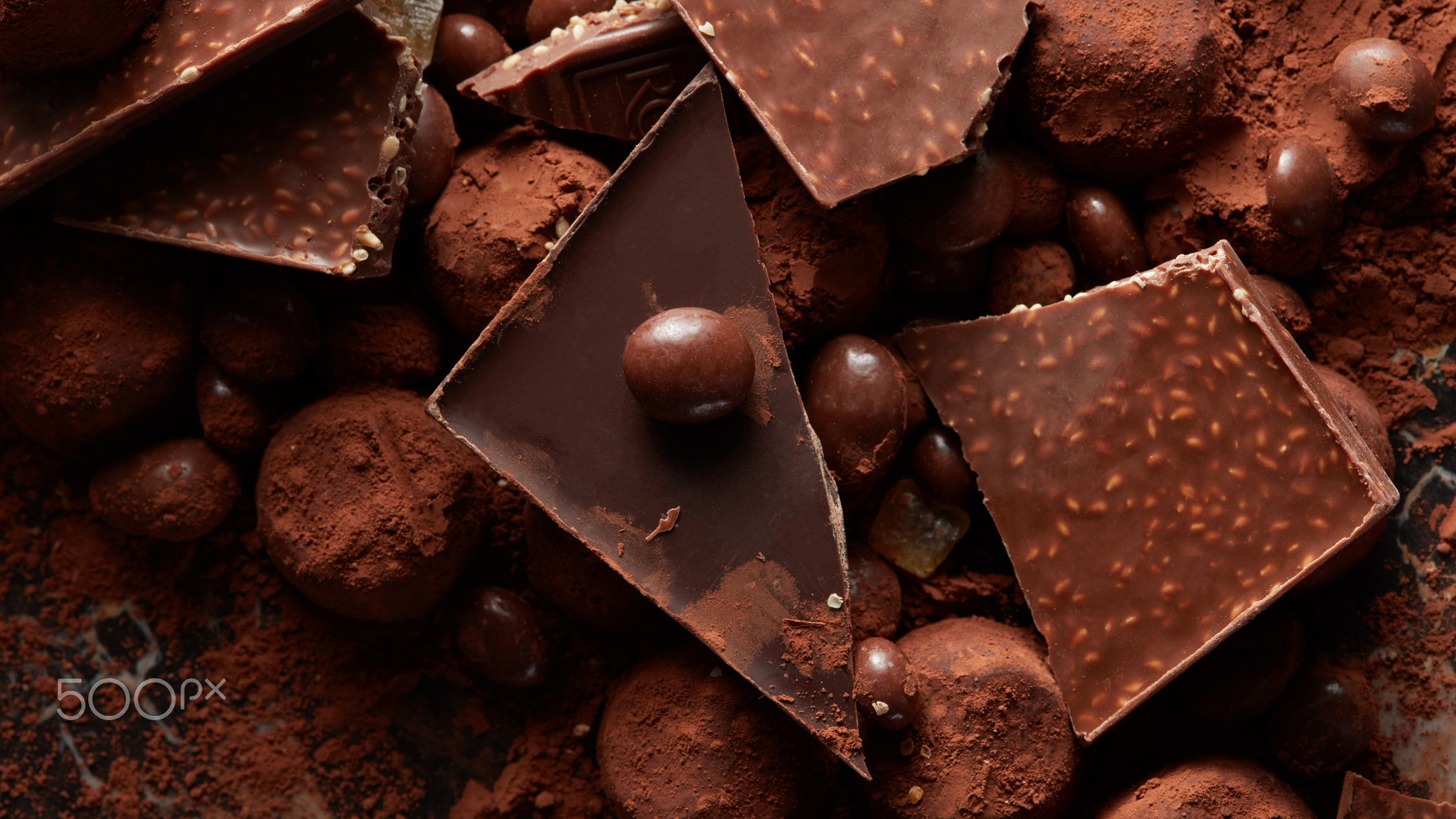 Chocolate pieces truffles