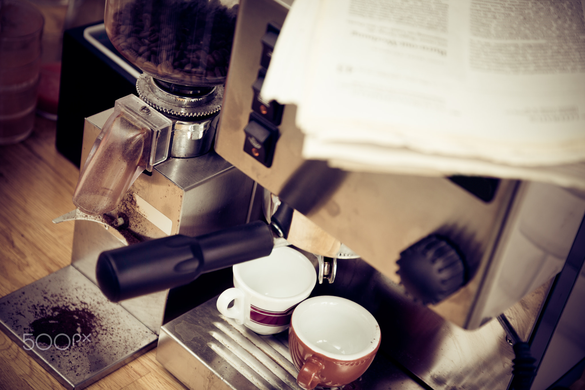 Coffee Machine With Newspaper