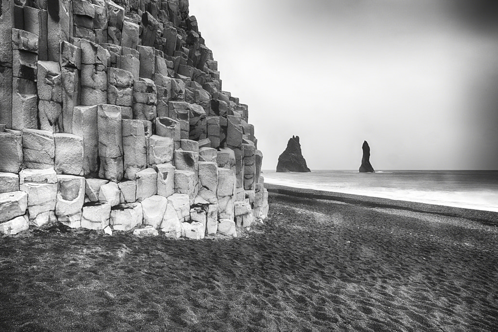 black and white pictures - Reynisdrangar Sea Cliffs by George Oze on 500px.com