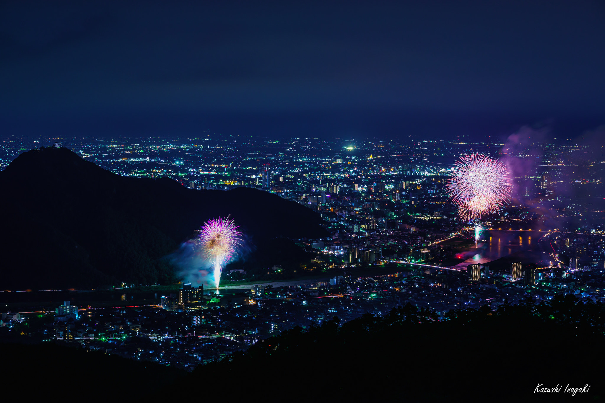 Fireworks and nightscape