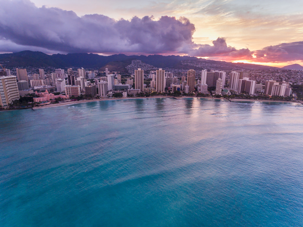 Aerial view of Waikiki and the Ocean in Hawaii by Kelly Headrick on 500px.com
