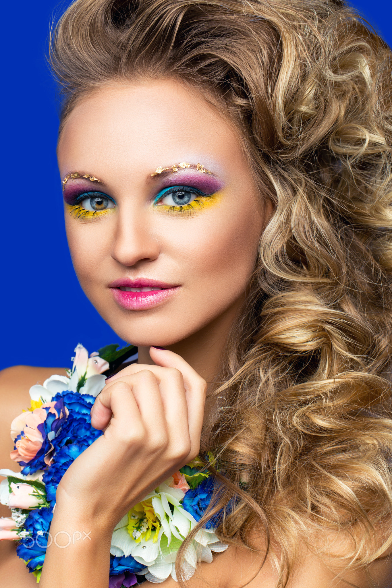 beautiful girl with flower accessories