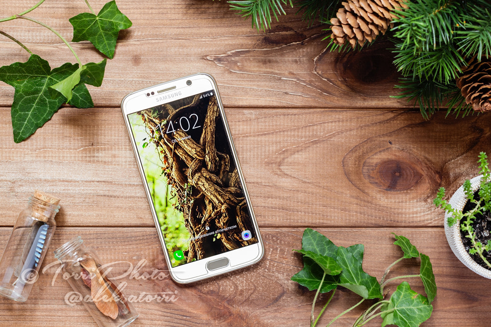 Still life of gold Samsung Galaxy S6