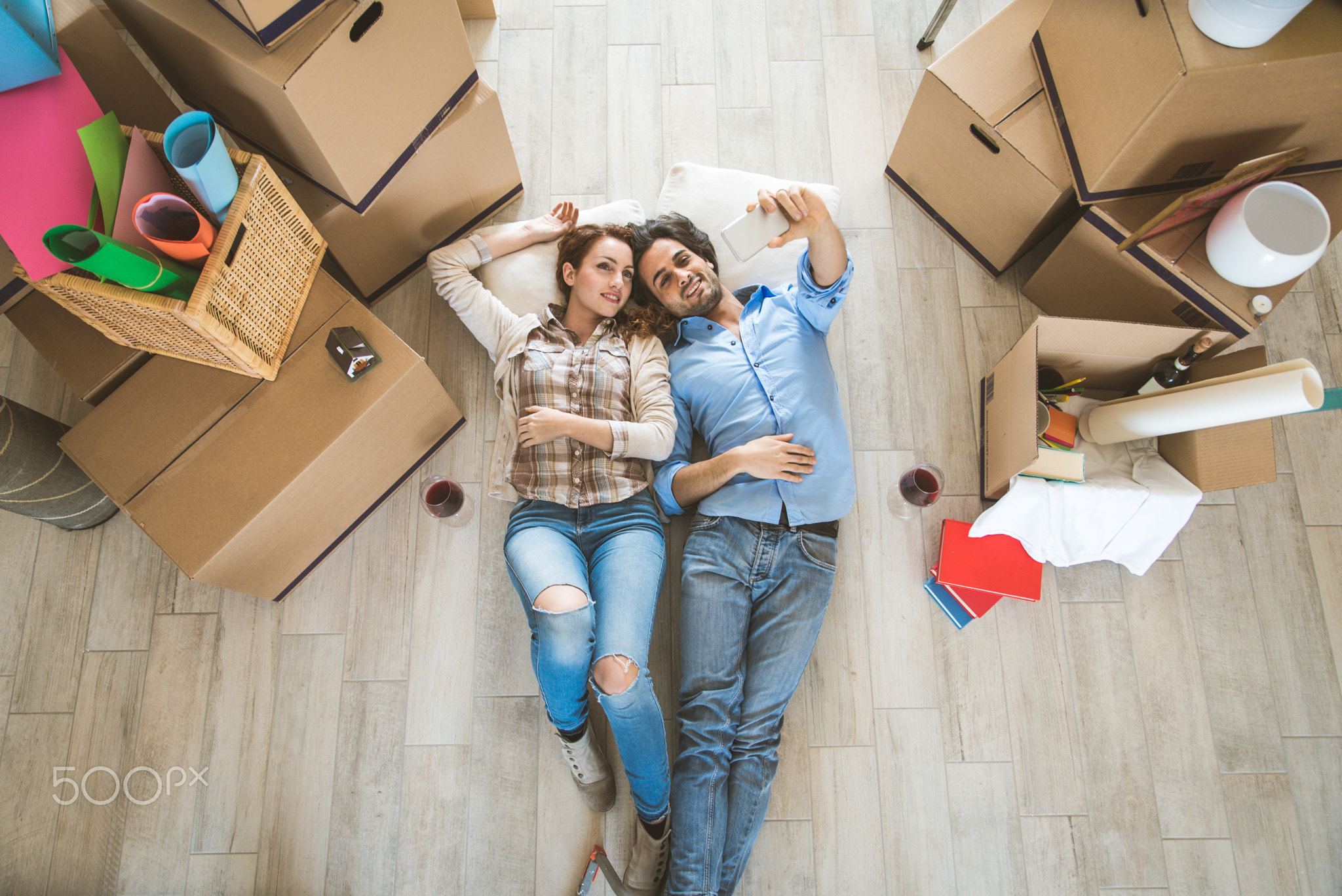 Couple moving into new house