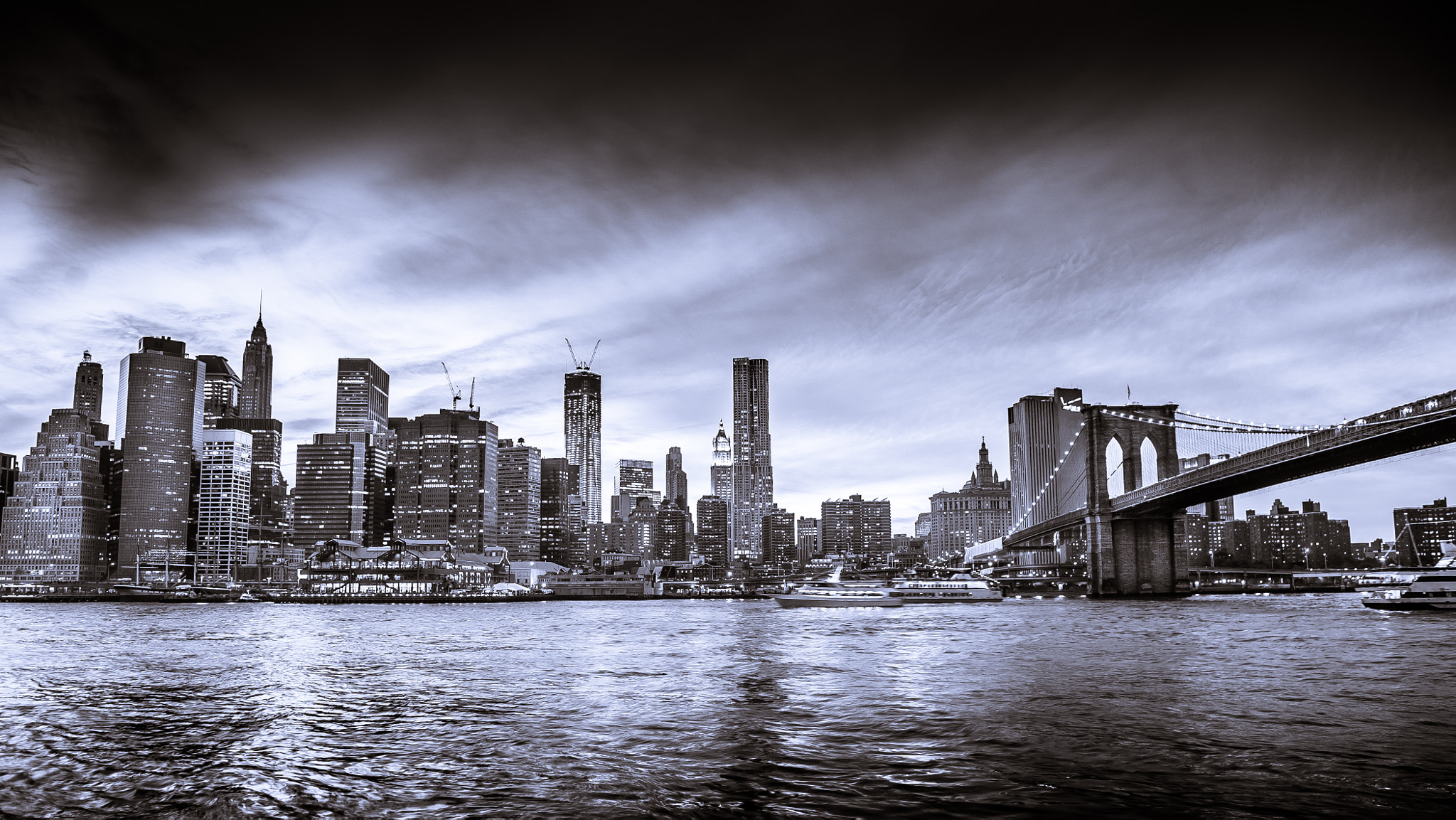 New York City Skyline Black And White By Insight Imaging John Ryan