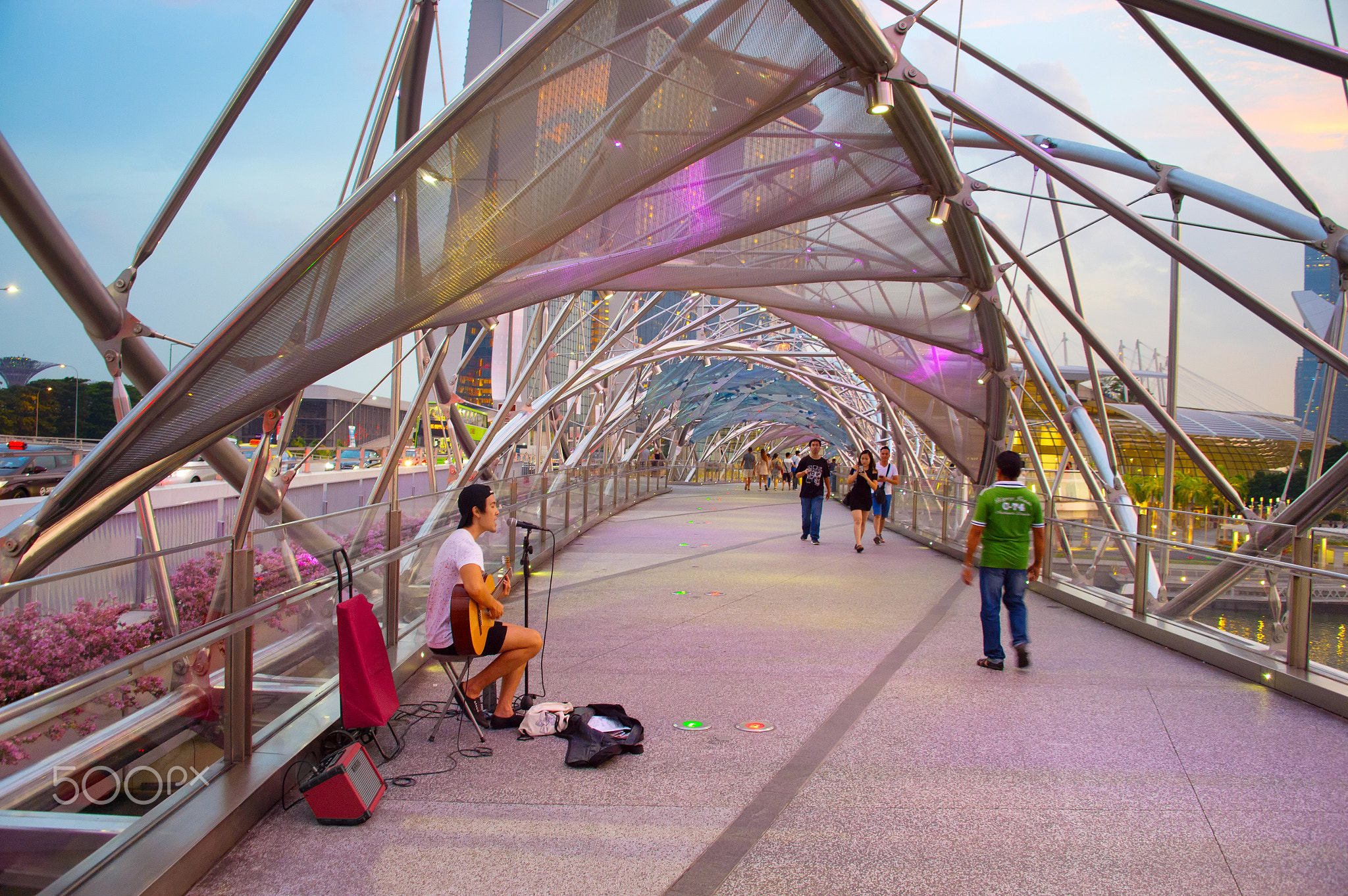 Street musician in Singapore