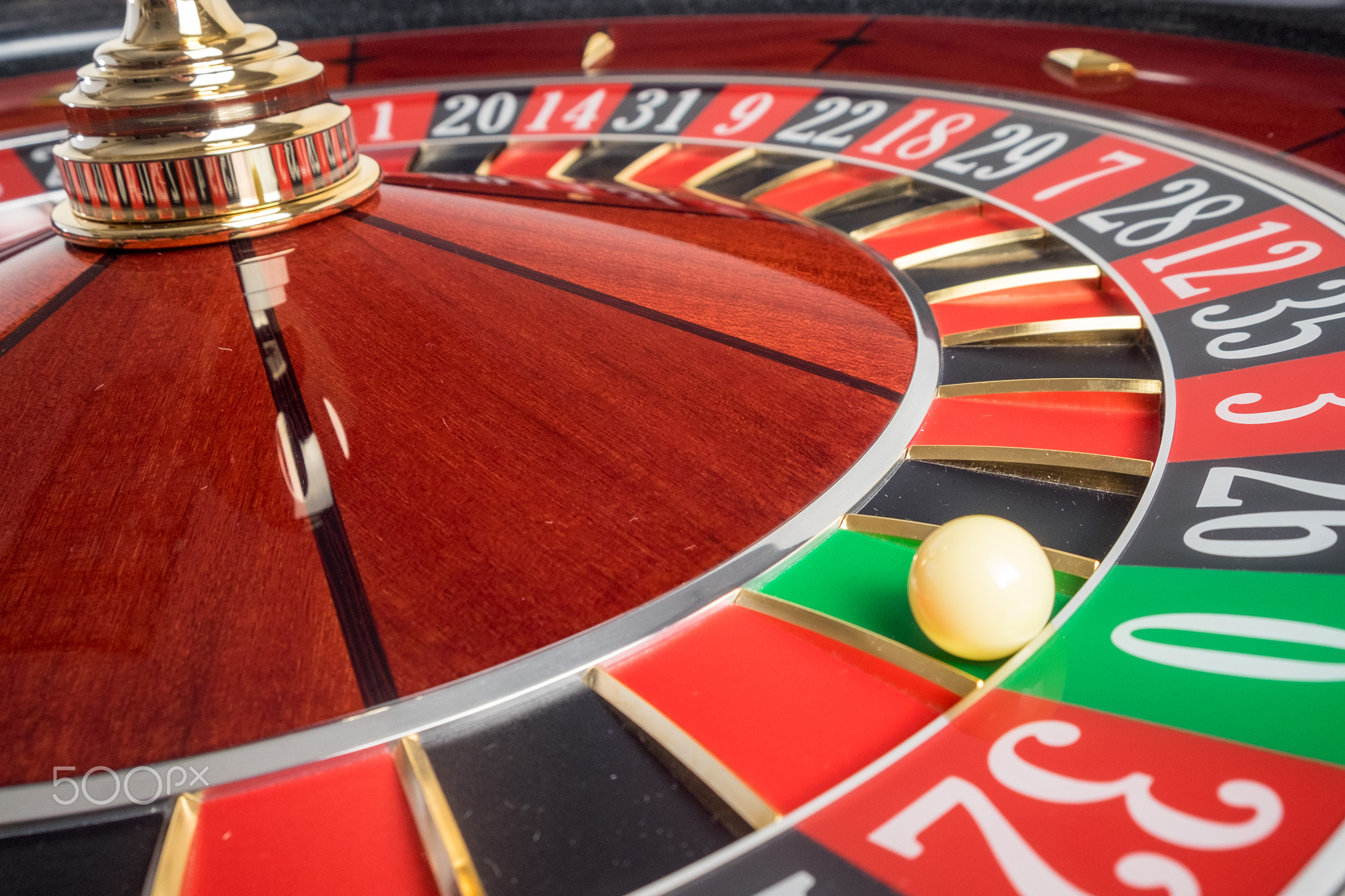 Casino Roulette Wheel stopped at zero