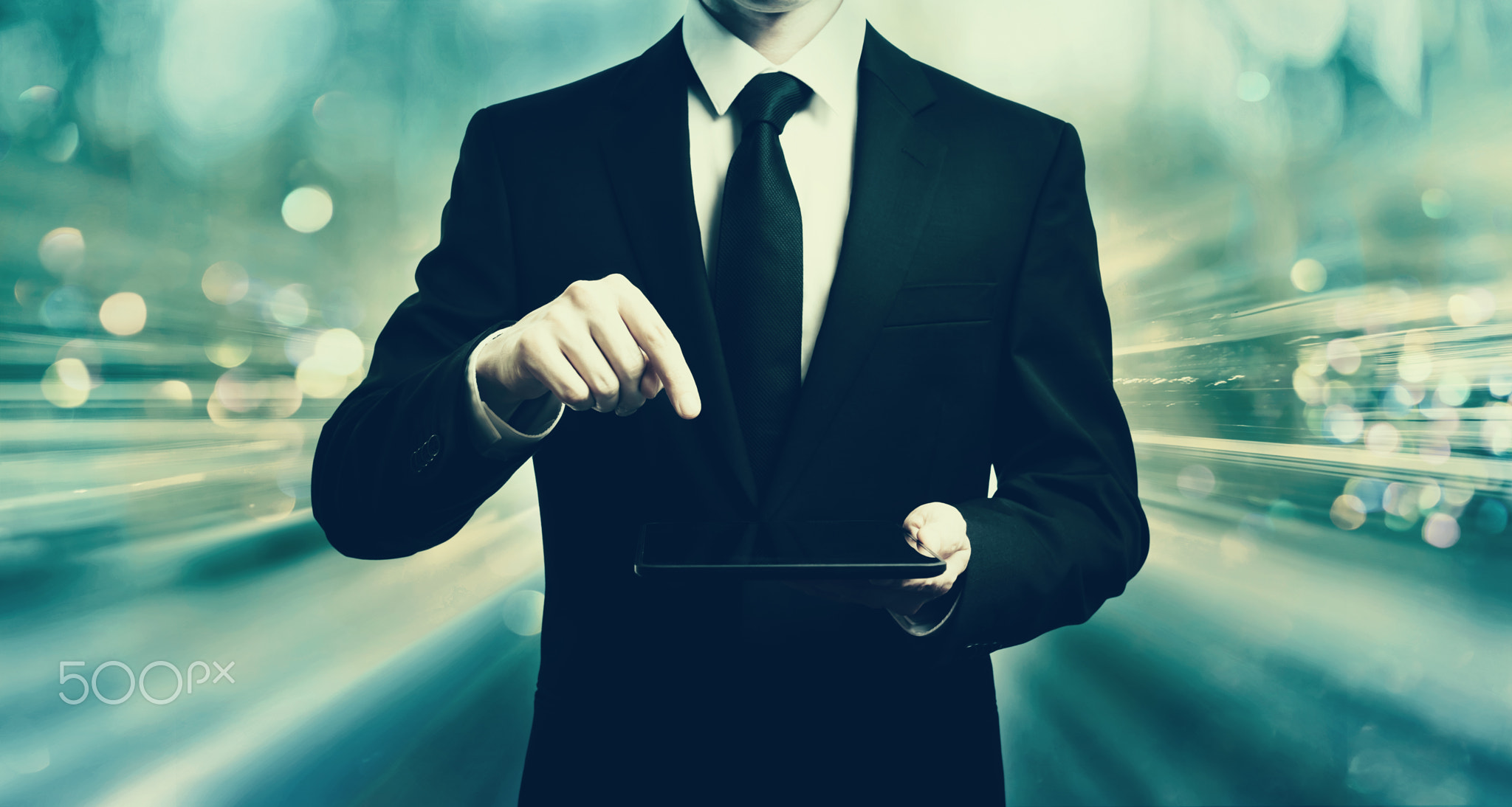 Businessman holding a tablet computer