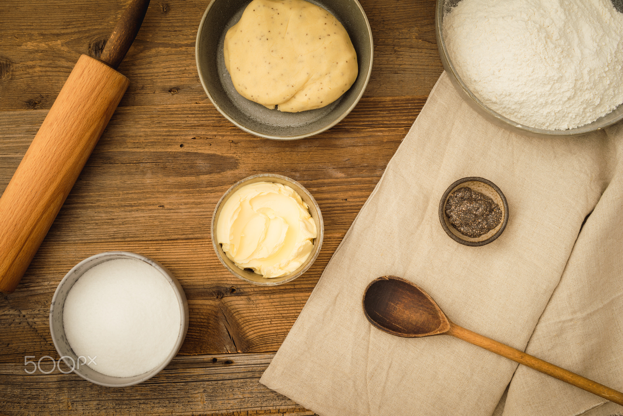 Basic baking ingredients