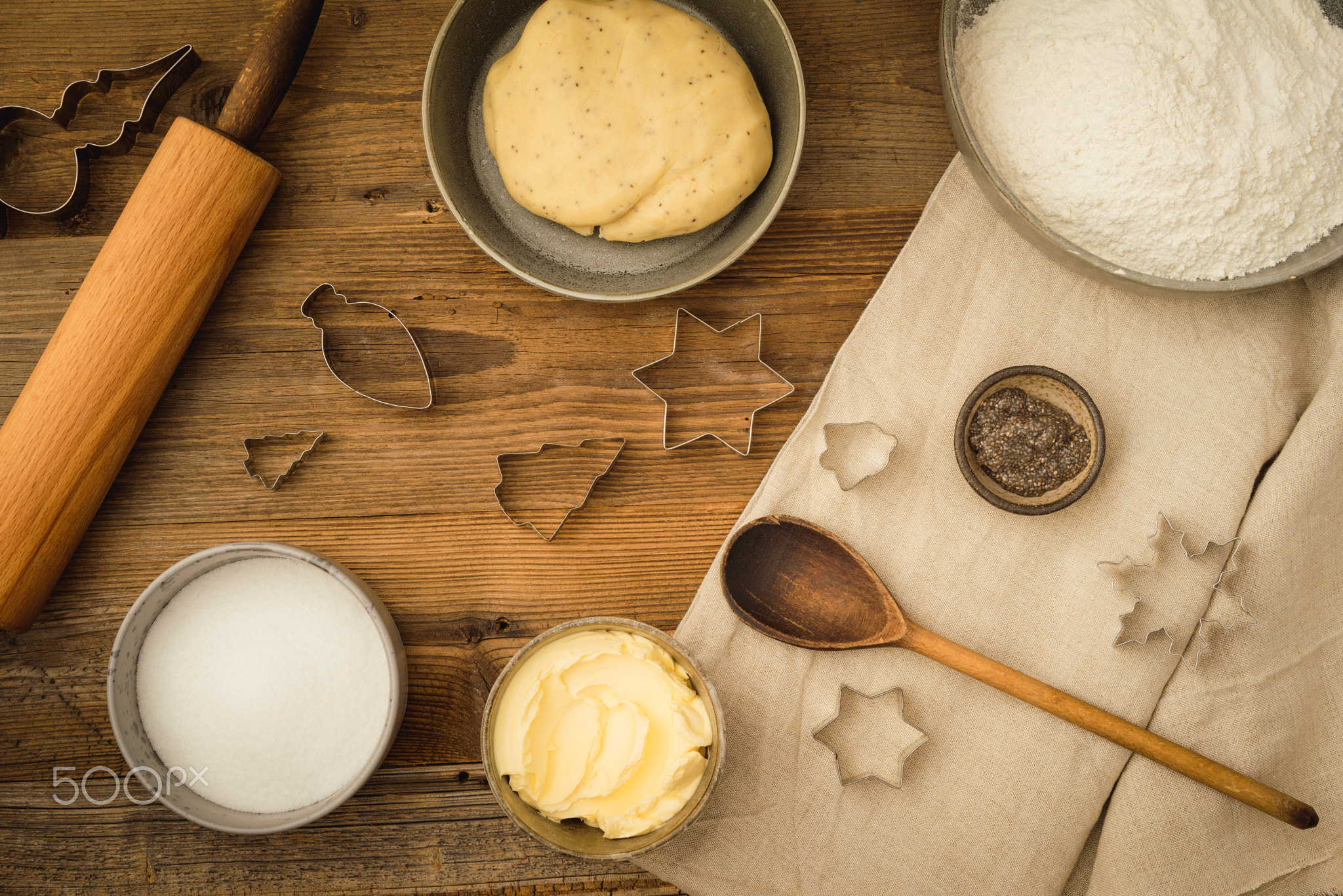 Basic baking ingredients