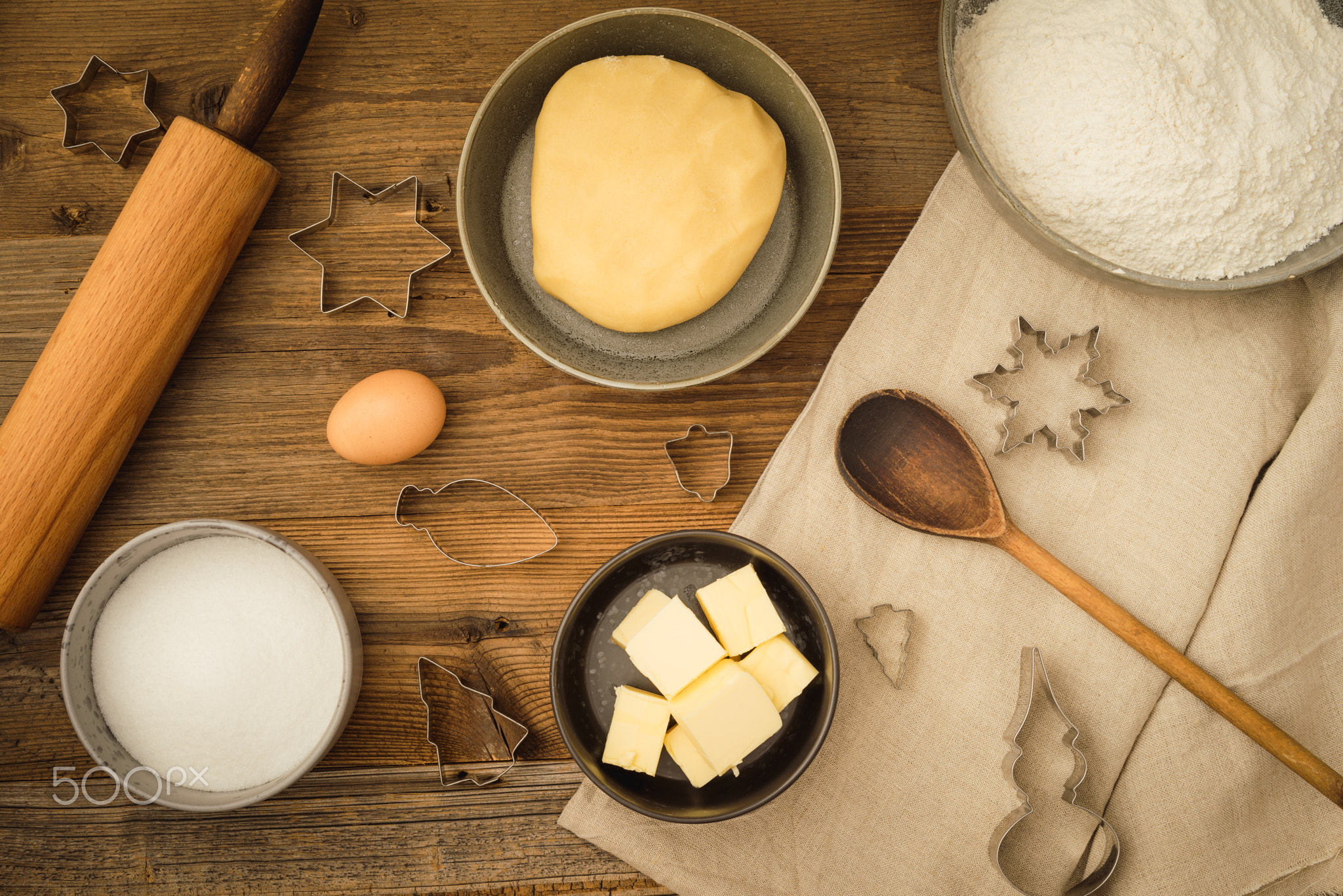 Basic baking ingredients