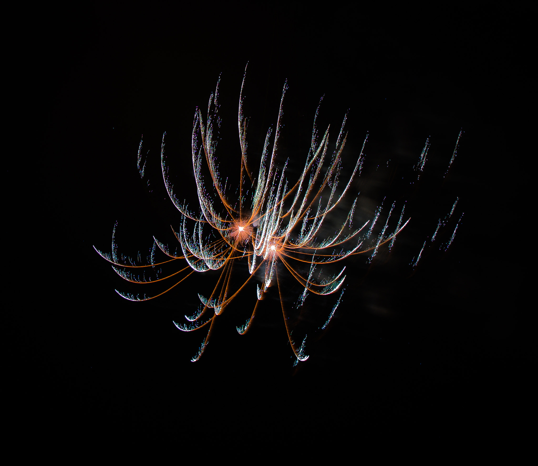 Fireworks or a falling meteor?