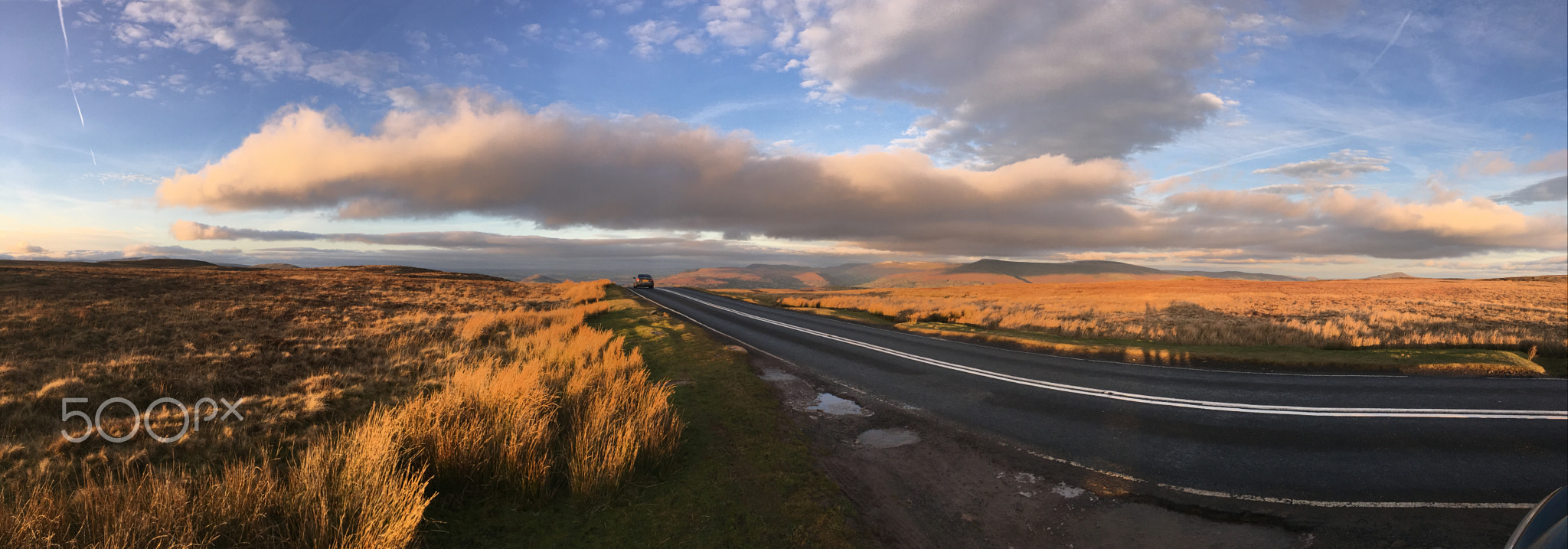 Sunset driving adventure