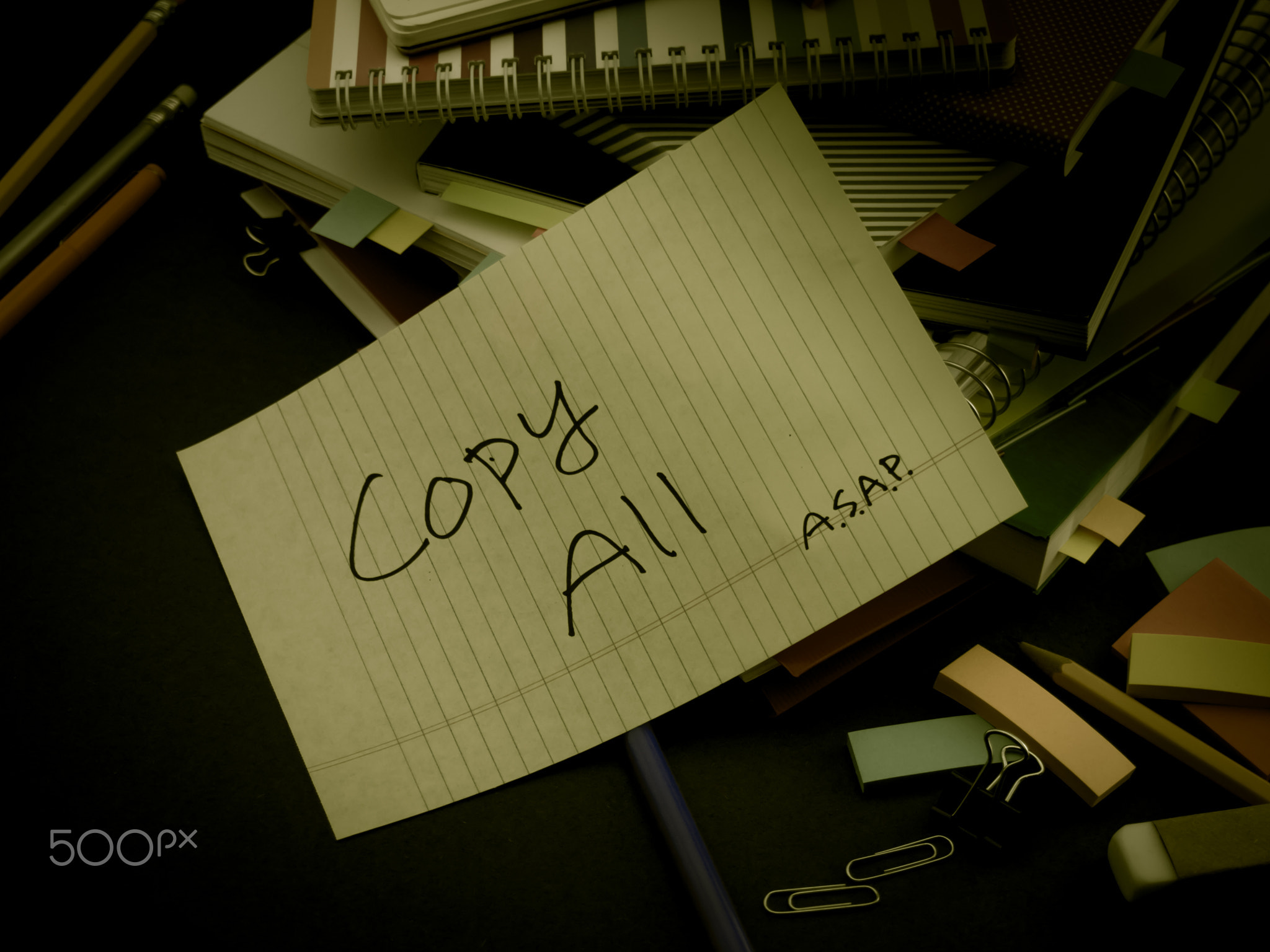 Somebody Left the Message on Your Working Desk; Copy All