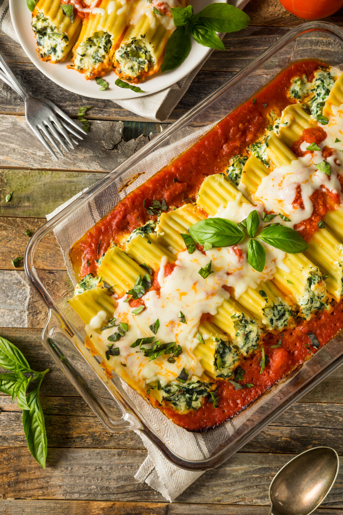 Homemade Stuffed Ricotta and Spinach Manicotti by Brent Hofacker on 500px.com