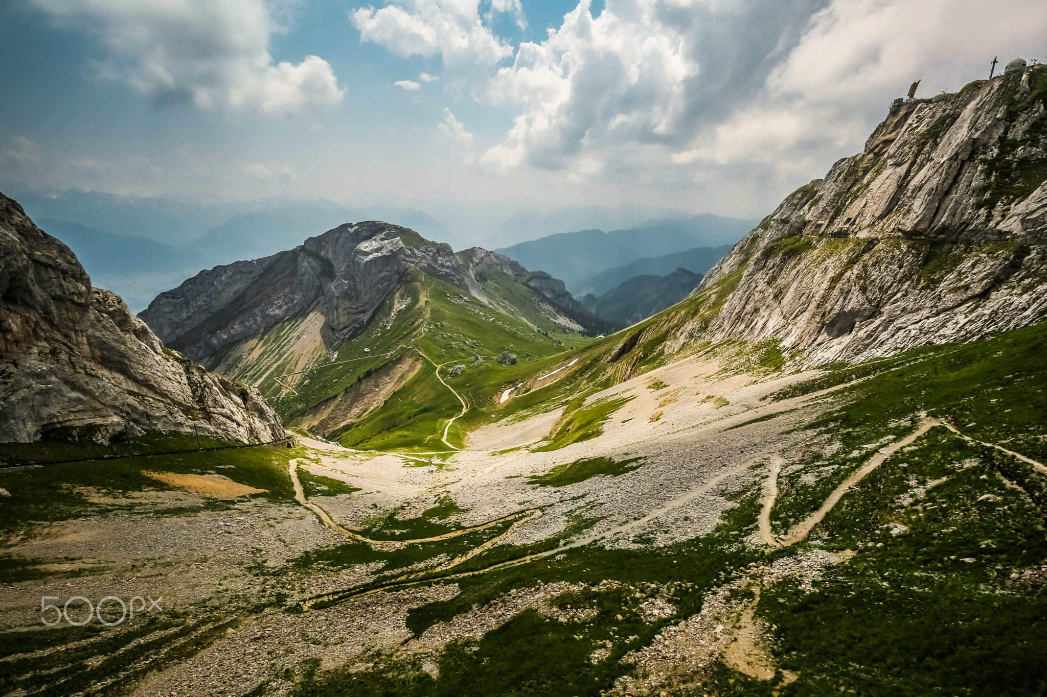 View of Mount Pilatus, a summer Swiss landscape