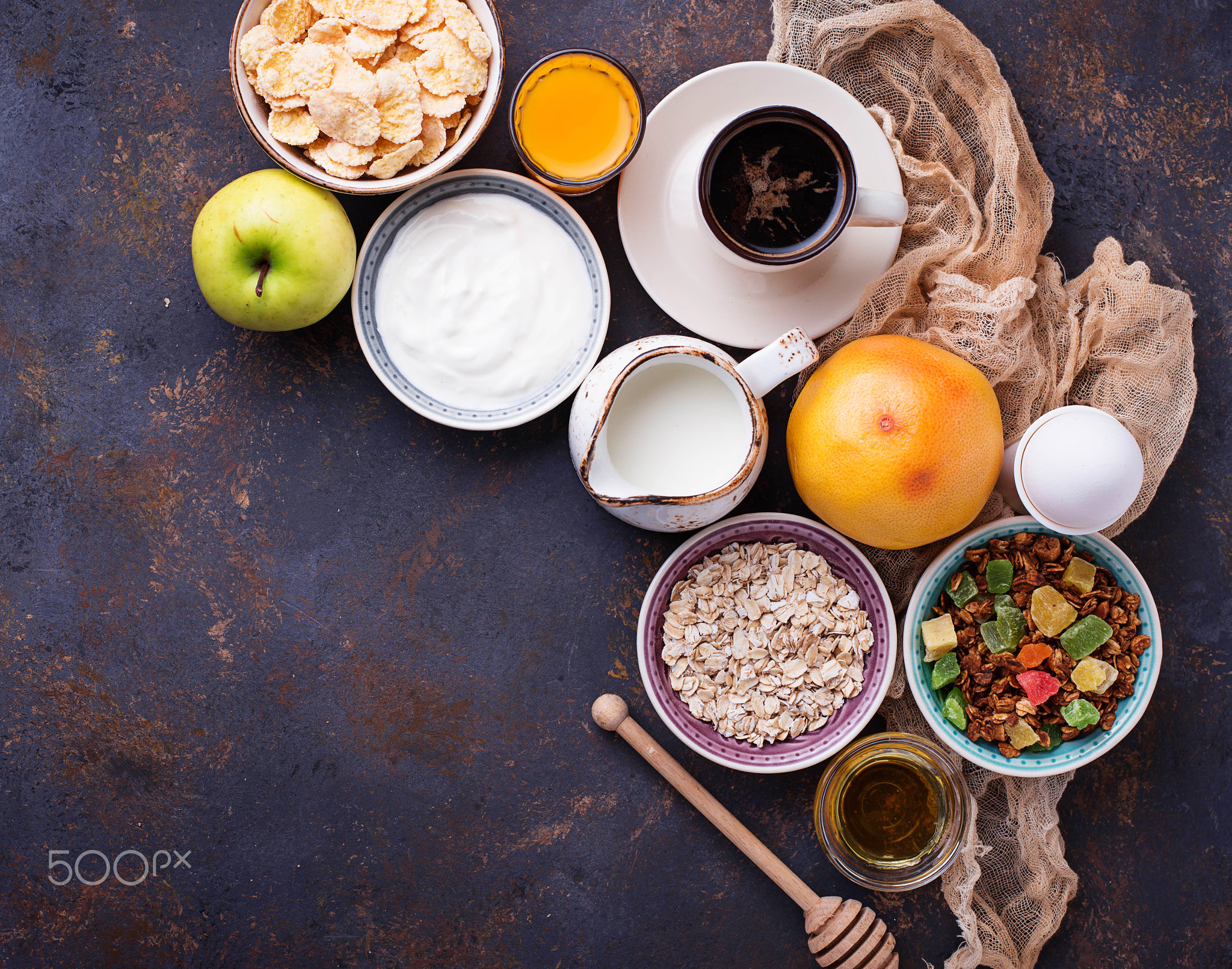 Selection of different healthy breakfast.