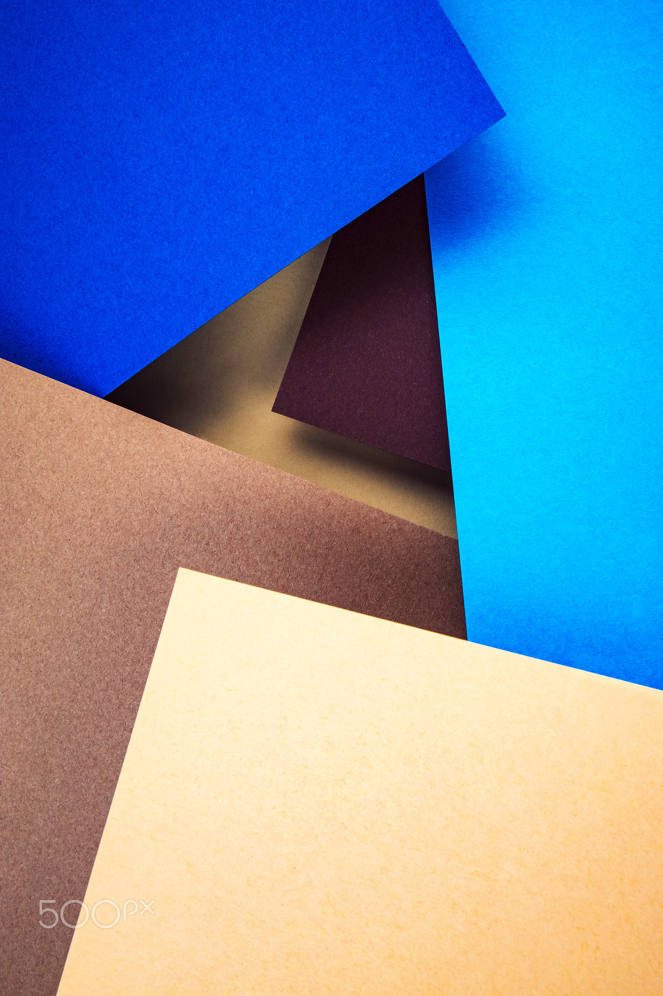 abstract composition with colored paper