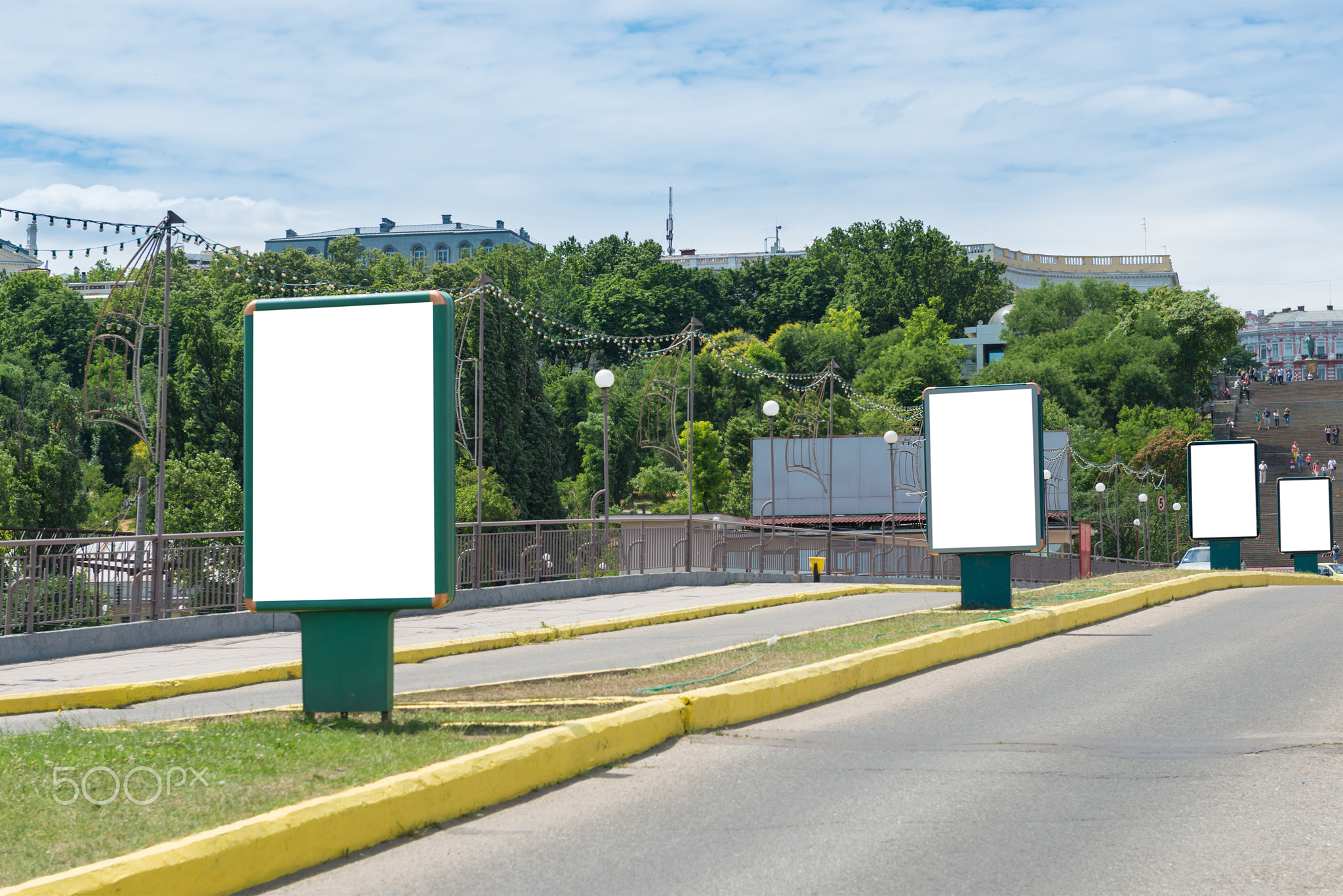 Many lightboxes on the street