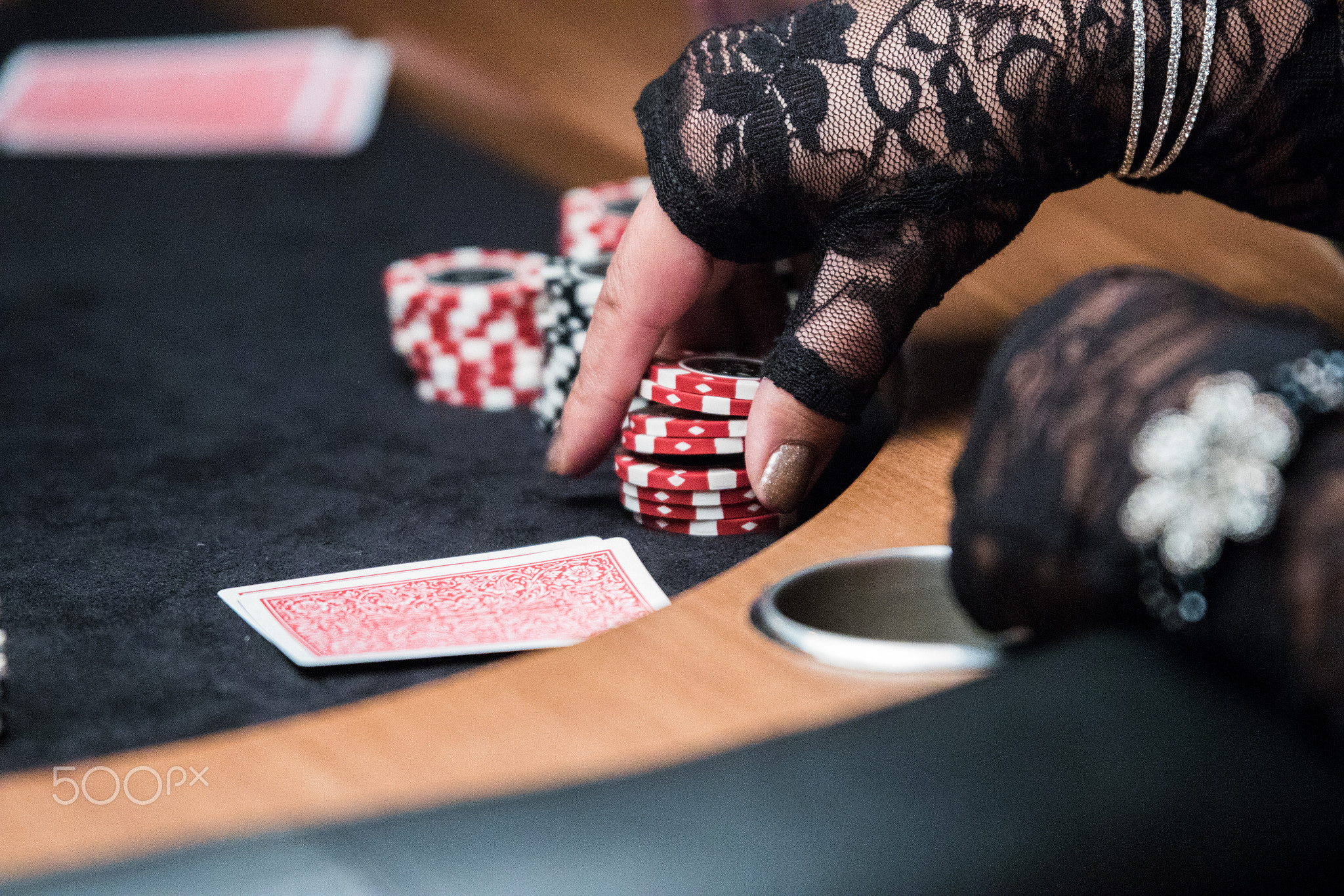 Female placing a bet