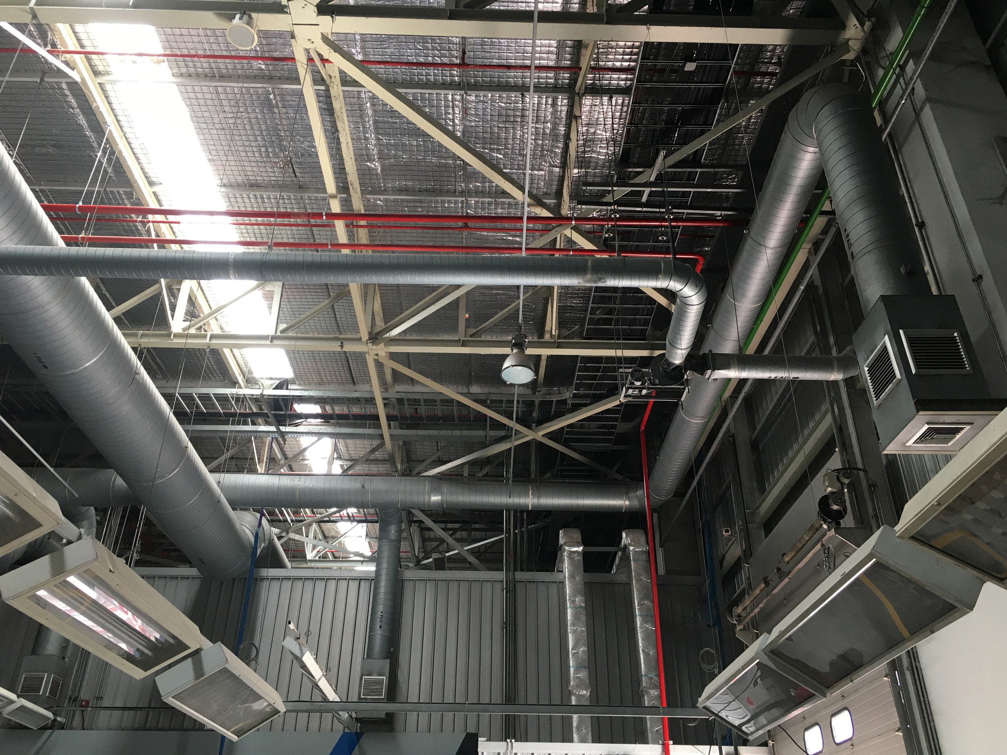 Ventilation pipes and ducts of industrial air cond