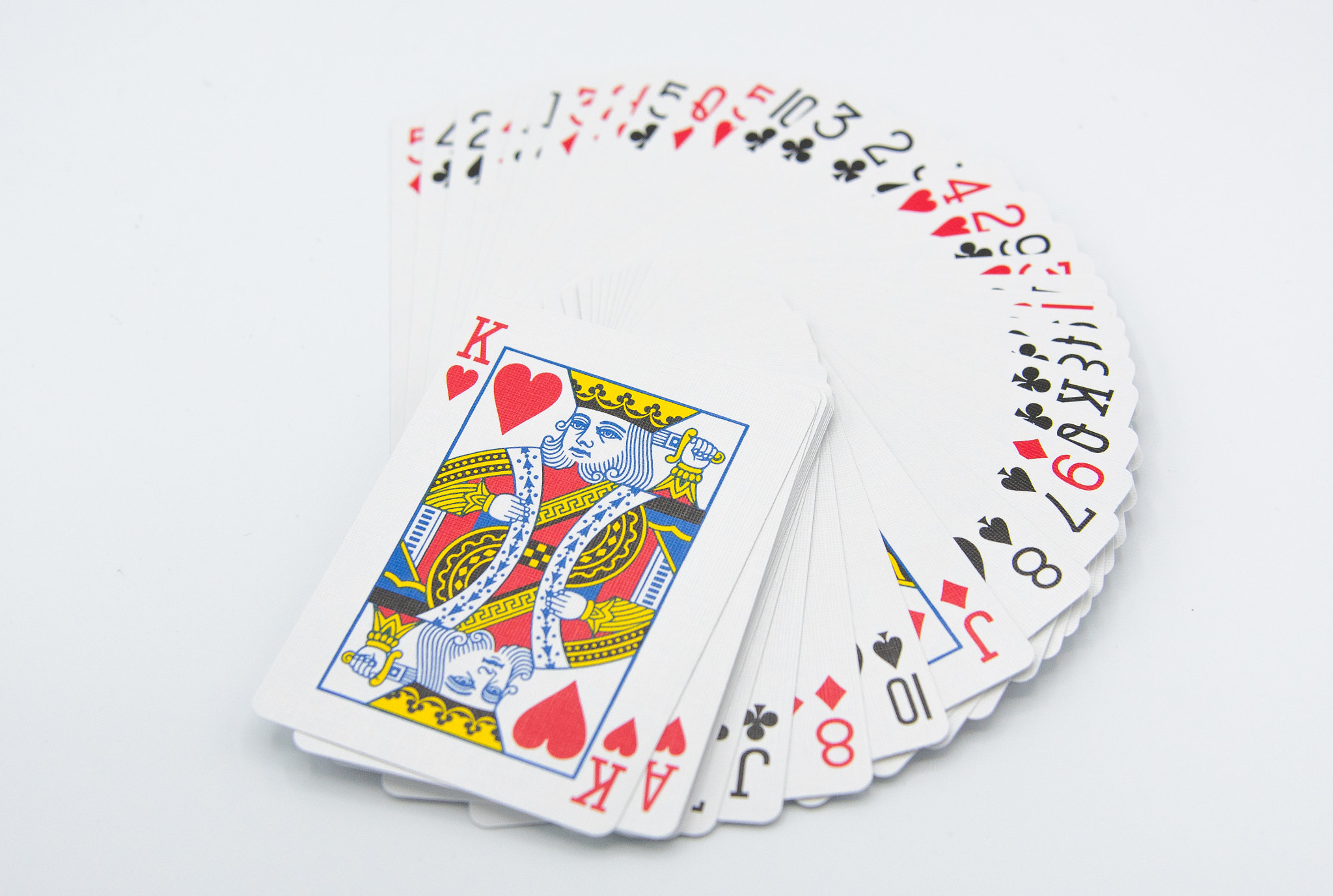 Playing cards on a white background