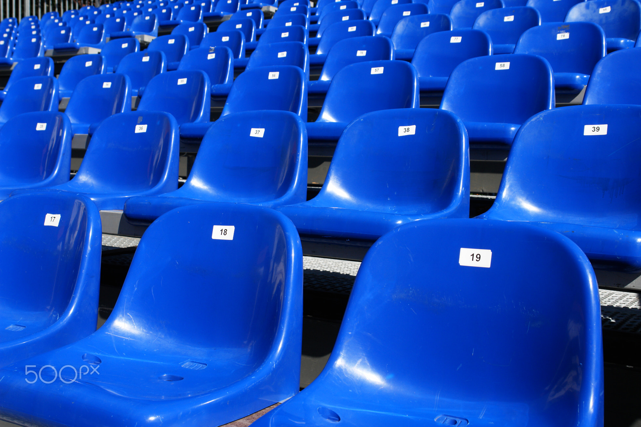 Blue Seats On Stadium