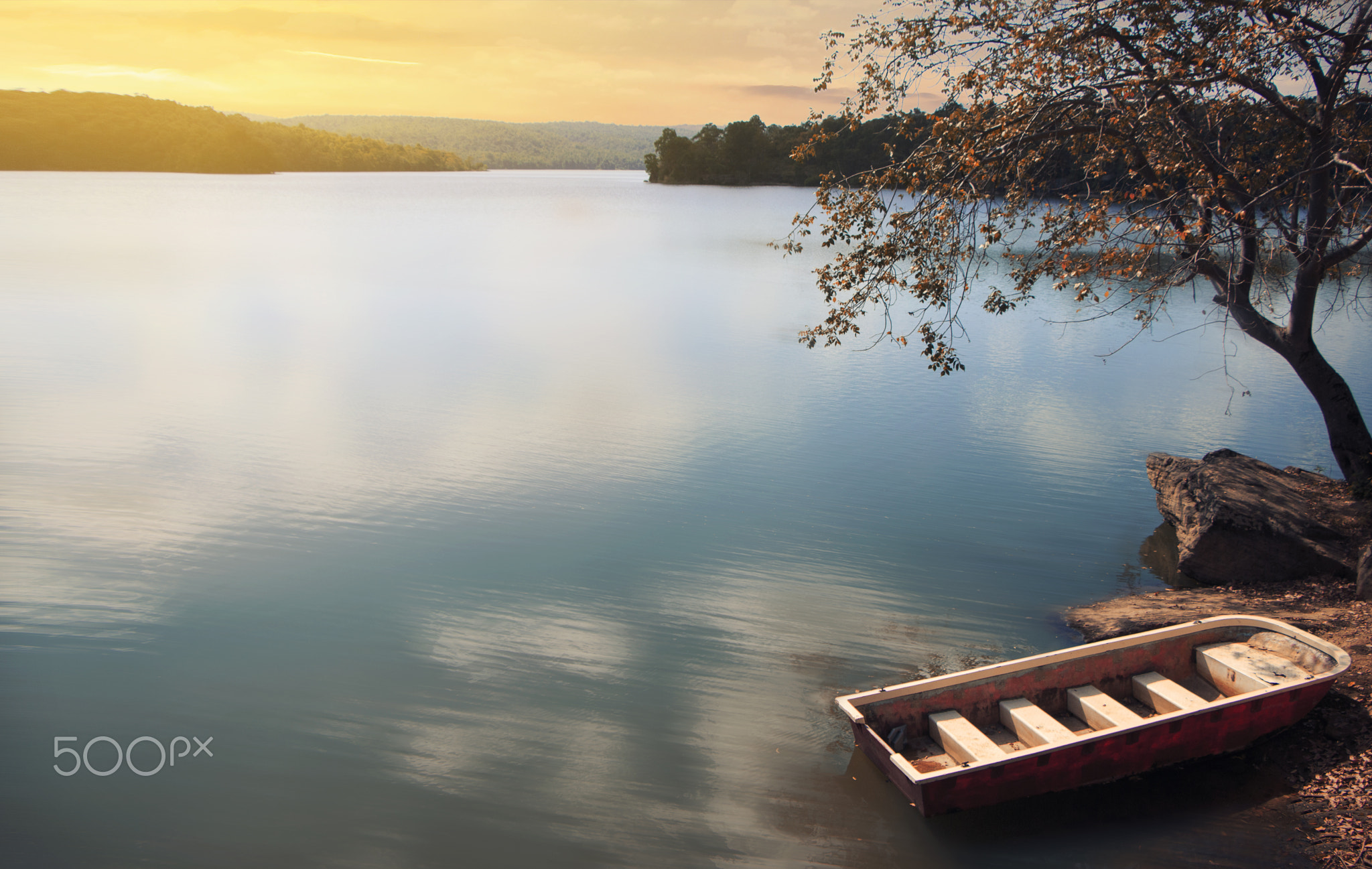 Boat in the dam