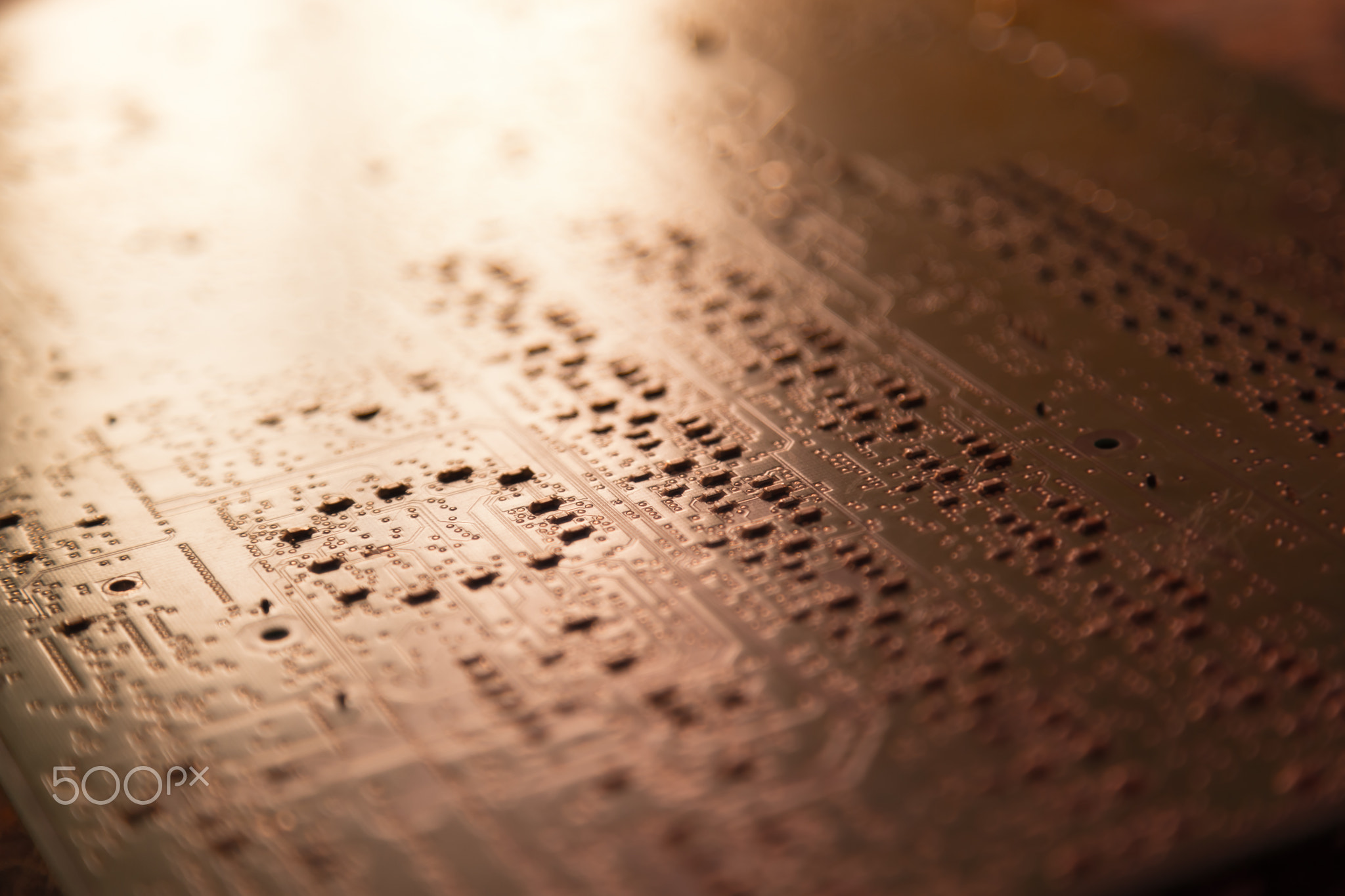 Close up of electronic circuit board.