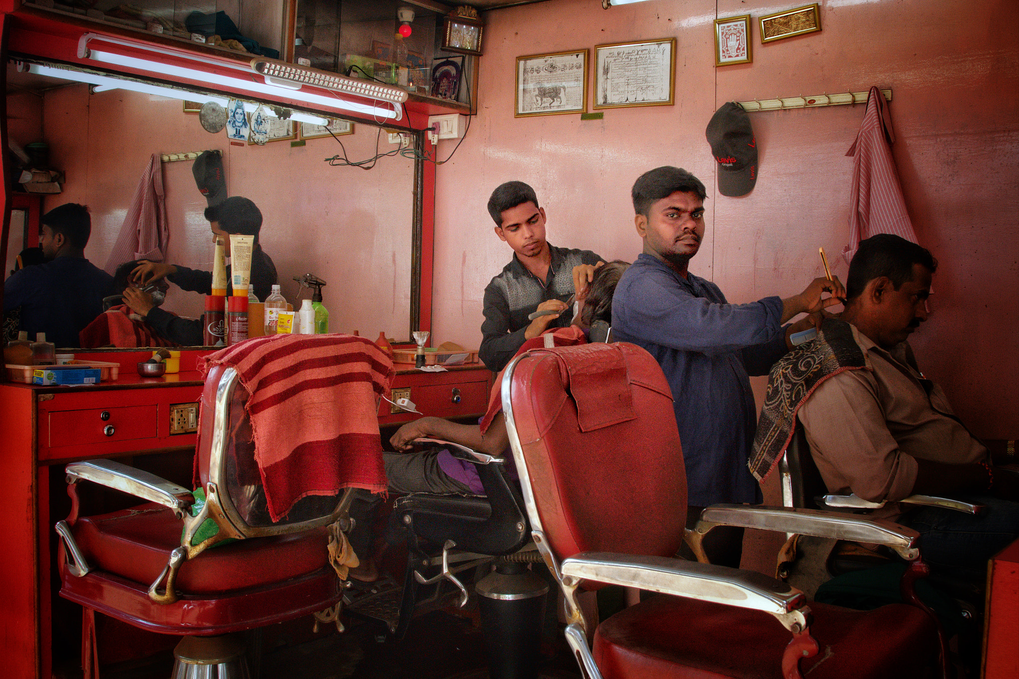 Barber shop in Goa, India