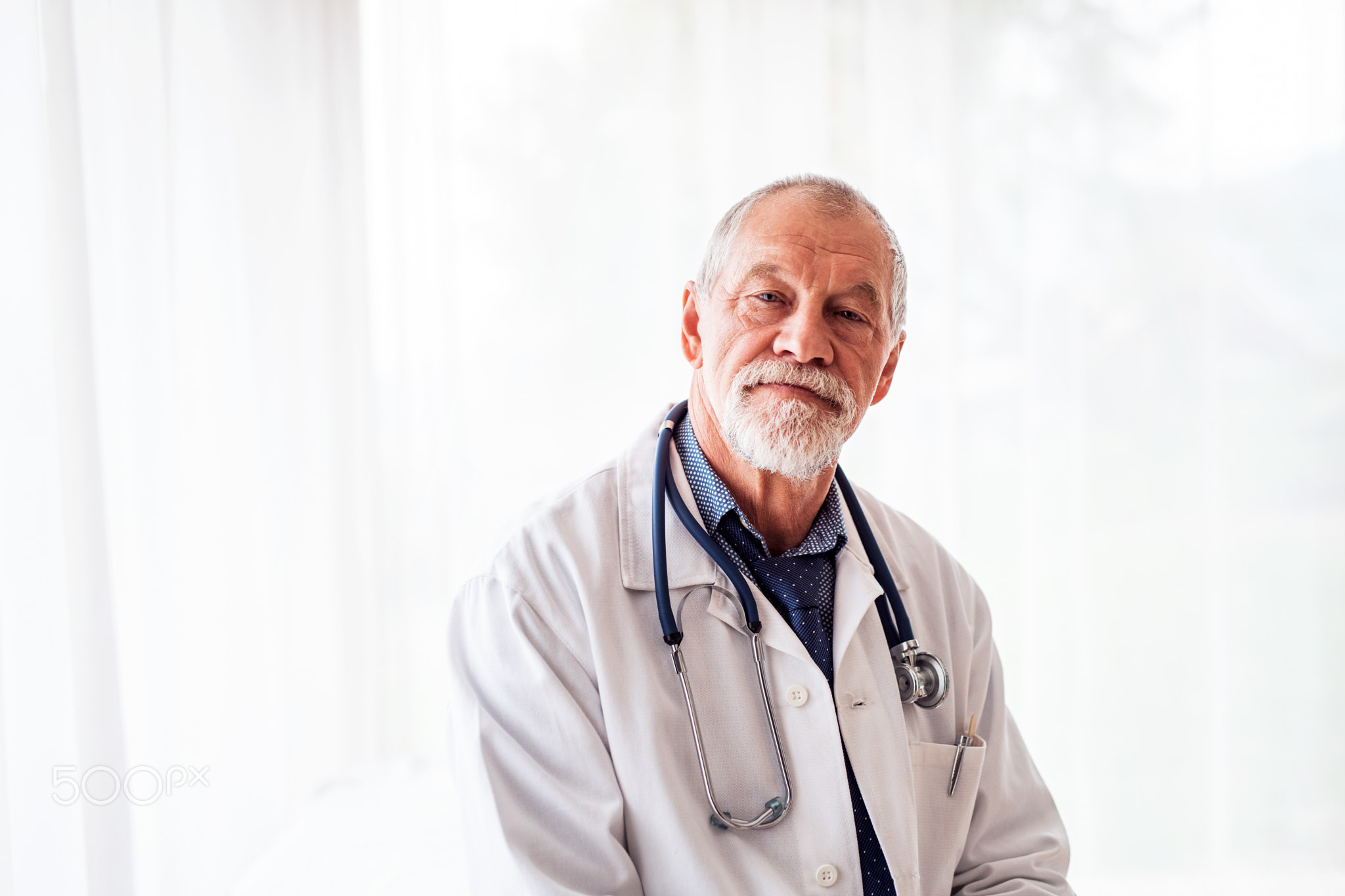 Portrait of a senior doctor in office.