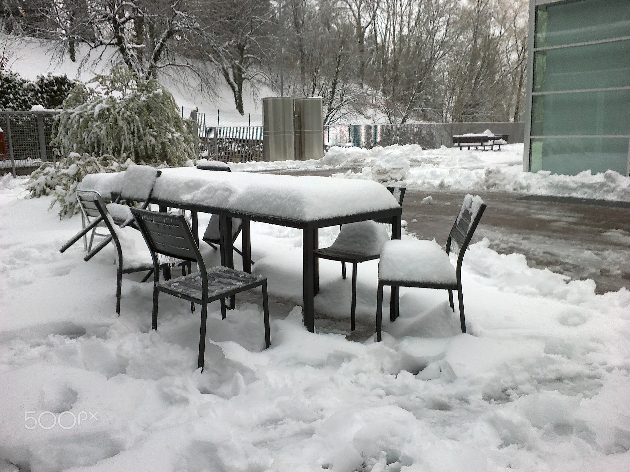 Lonely chairs and Snow