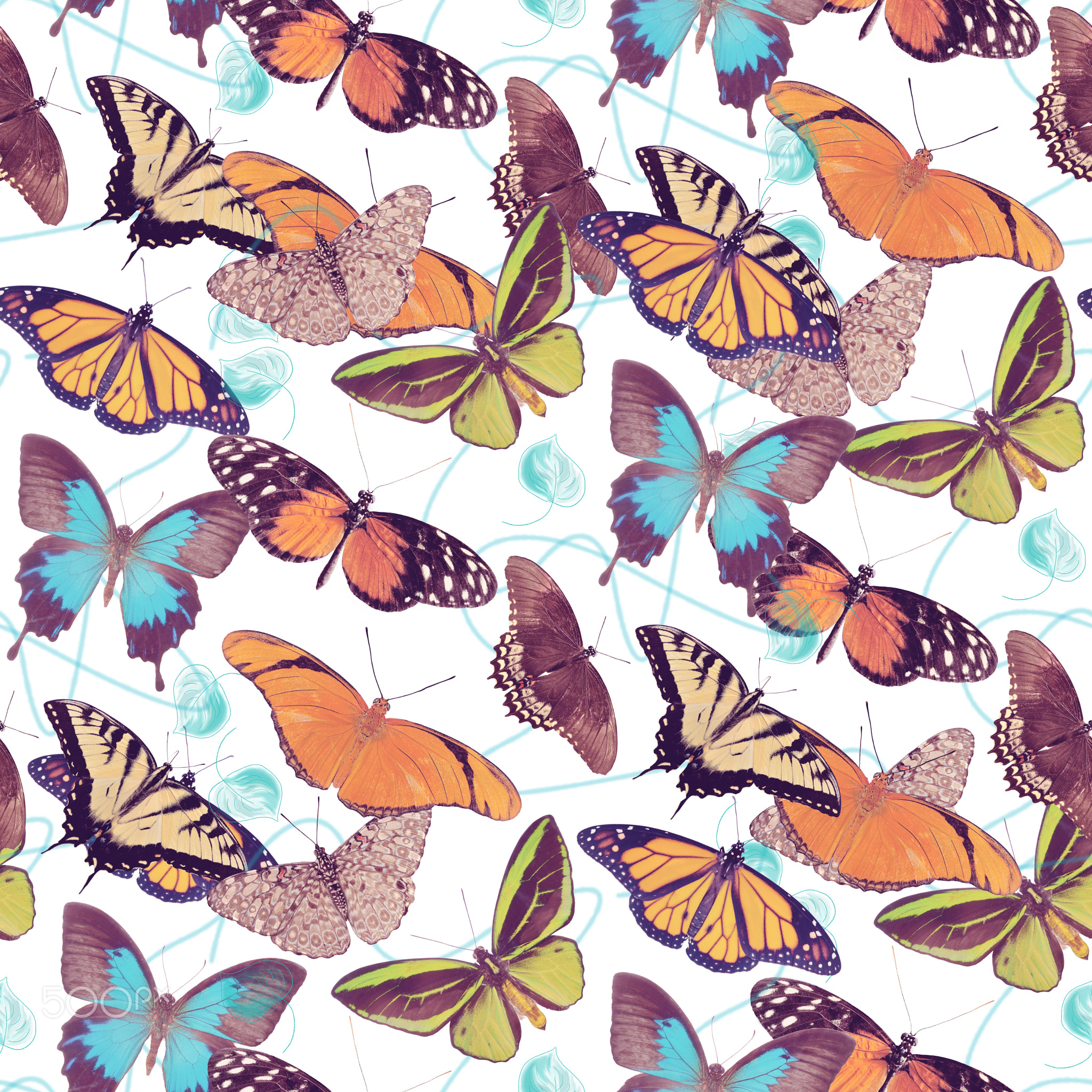 seamless pattern with  butterflies