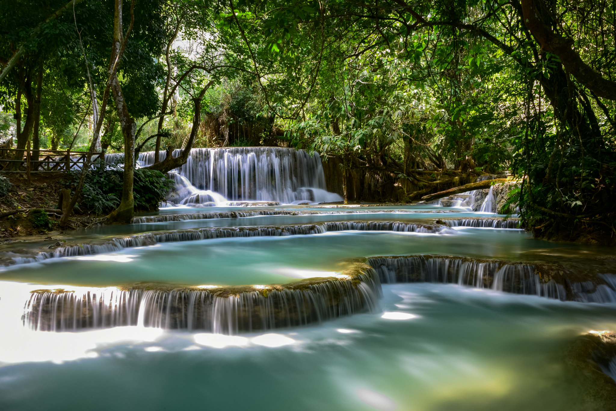 Long exposure of Kuang Si Falls at Luang Prabang