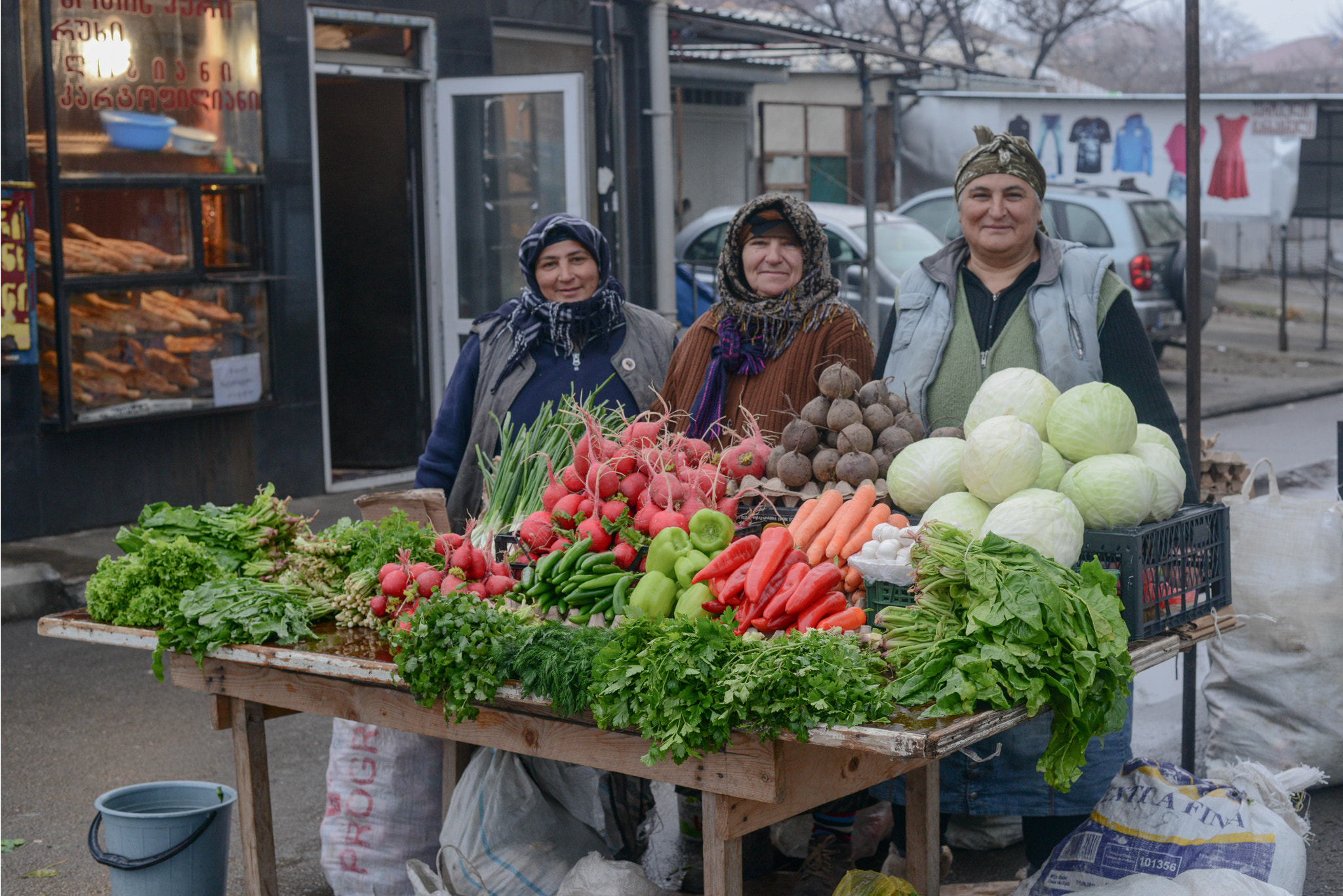 Ladies selling produce in Tbilisi