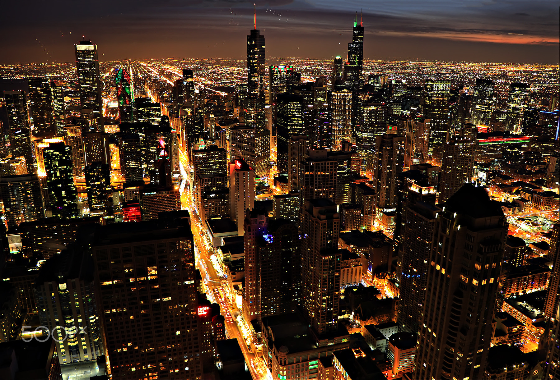 Chicago at night