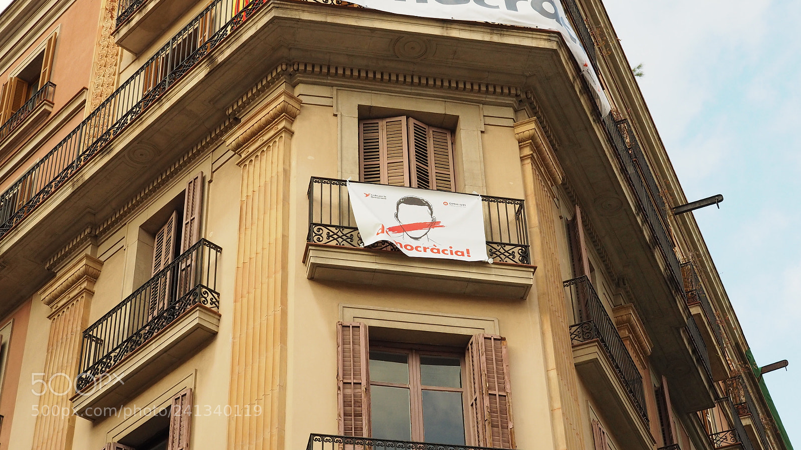 Olympus OM-D E-M10 sample photo. Banner for catalonia independence photography