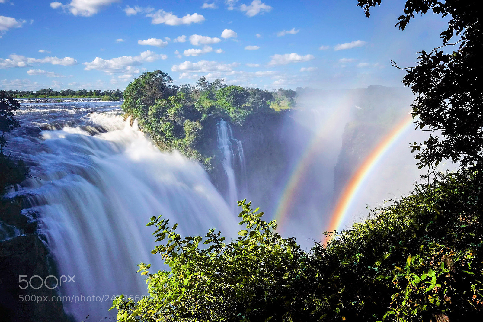 Fujifilm X-T1 sample photo. Victoria falls double rainbow photography
