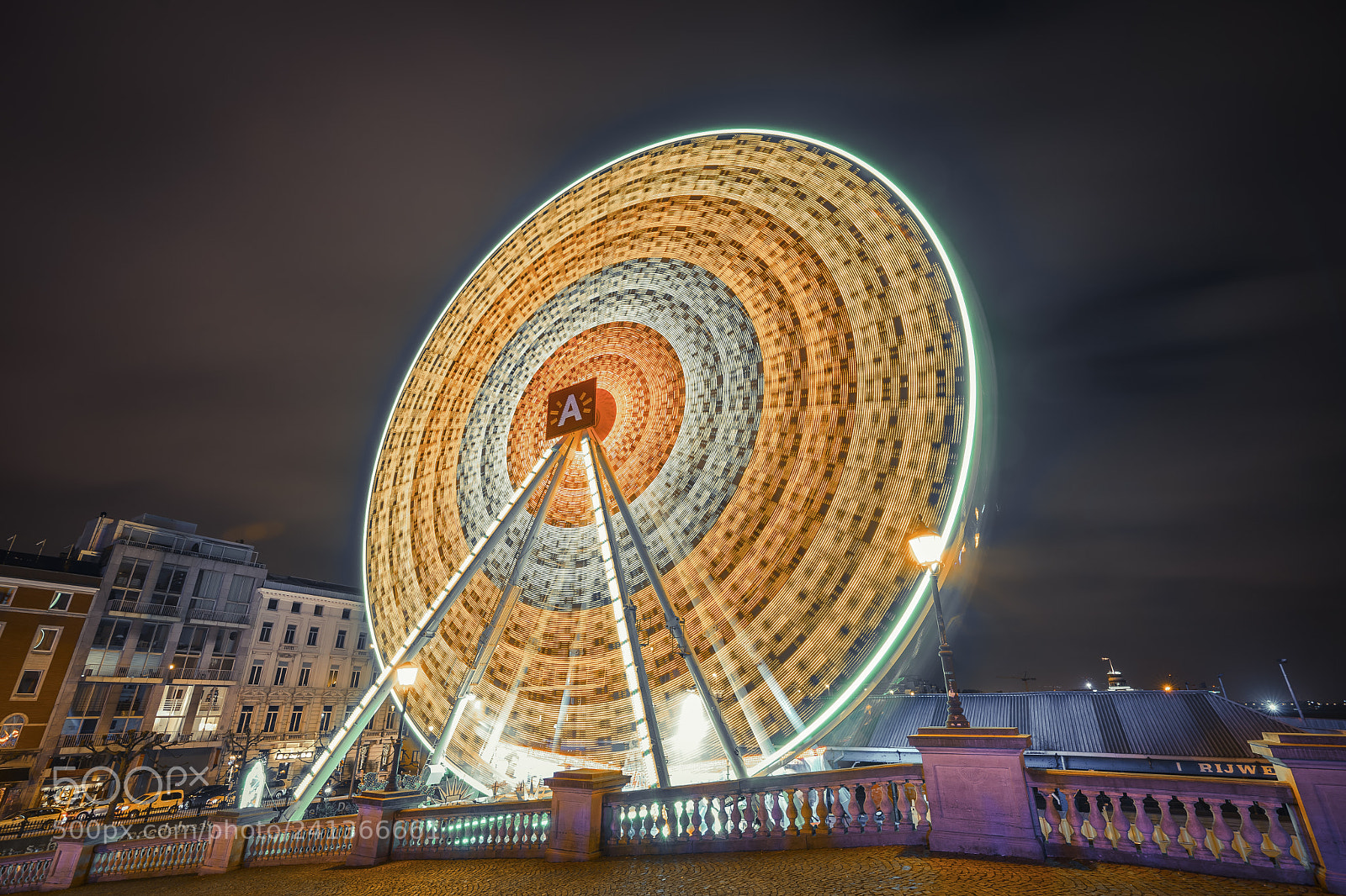 Sony a7 II sample photo. Ferris wheel by night photography