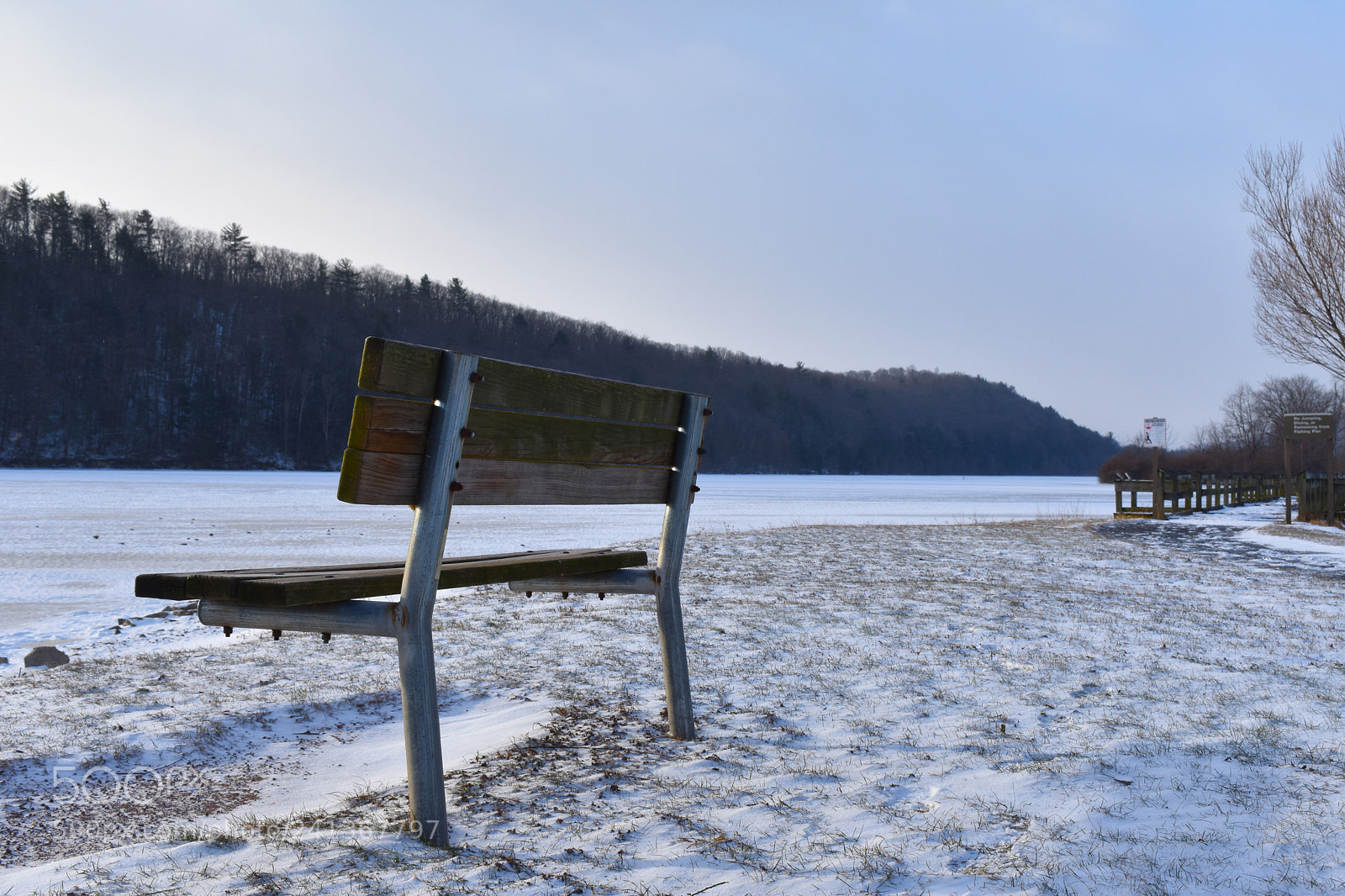 Nikon D3400 sample photo. Frozen bench photography