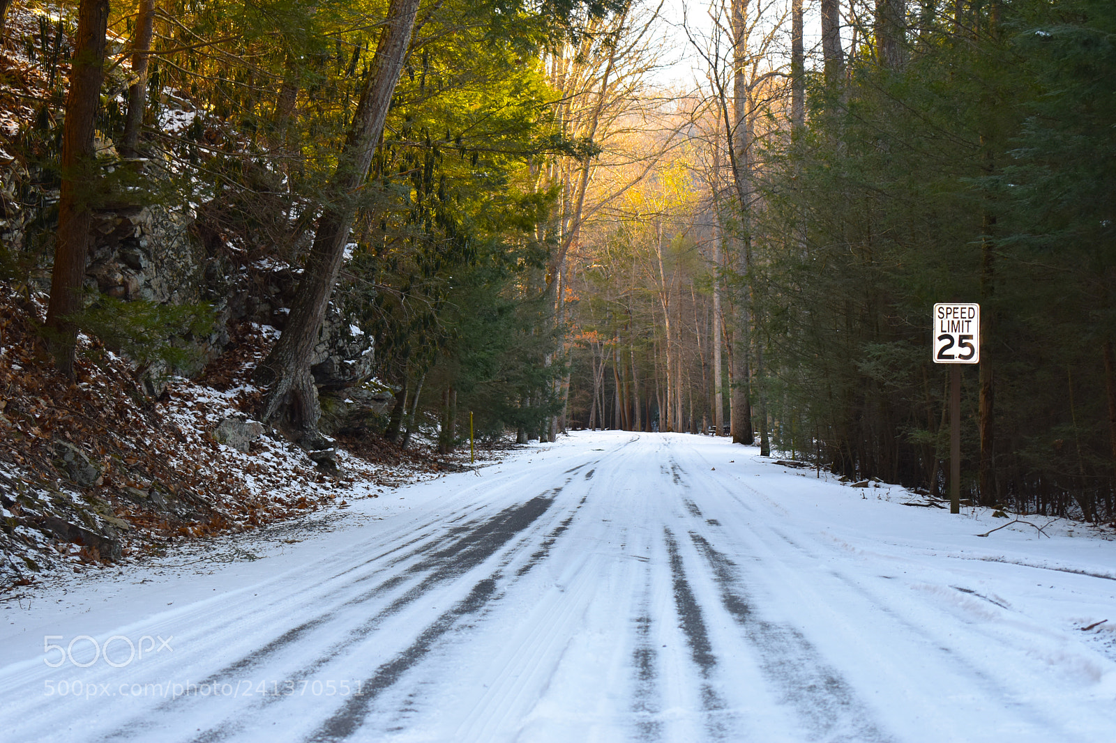 Nikon D3400 sample photo. Snowy road photography