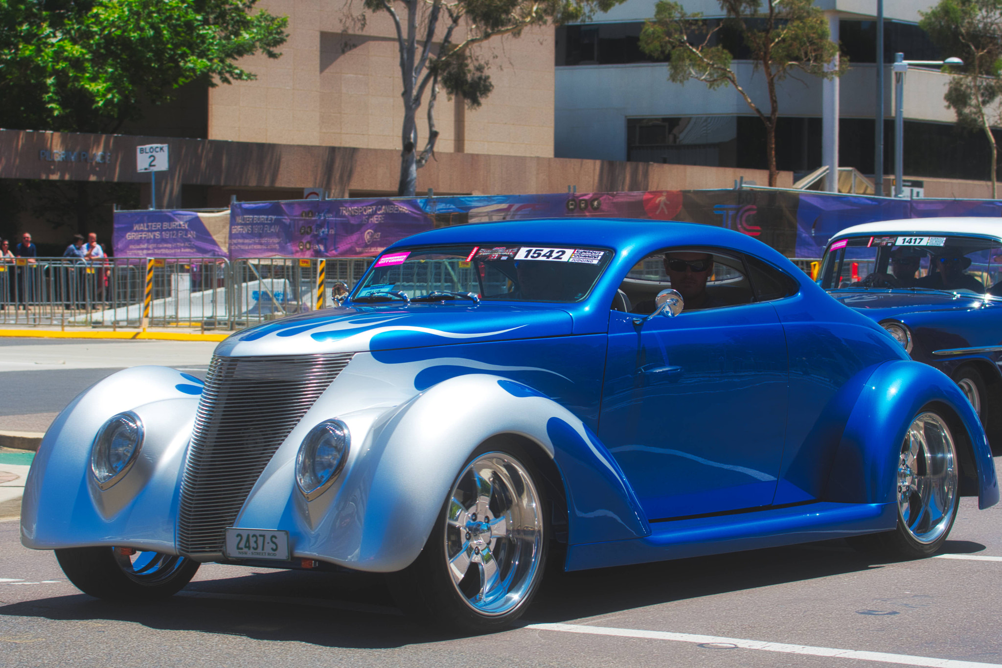 Nikon AF-S Nikkor 70-200mm F4G ED VR sample photo. Performance vehicle blue summernats photography