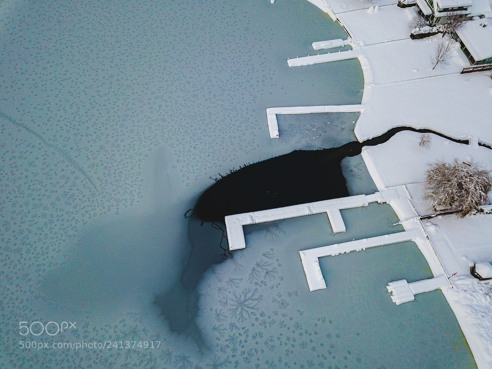 DJI FC220 sample photo. Slushy lake surface photography