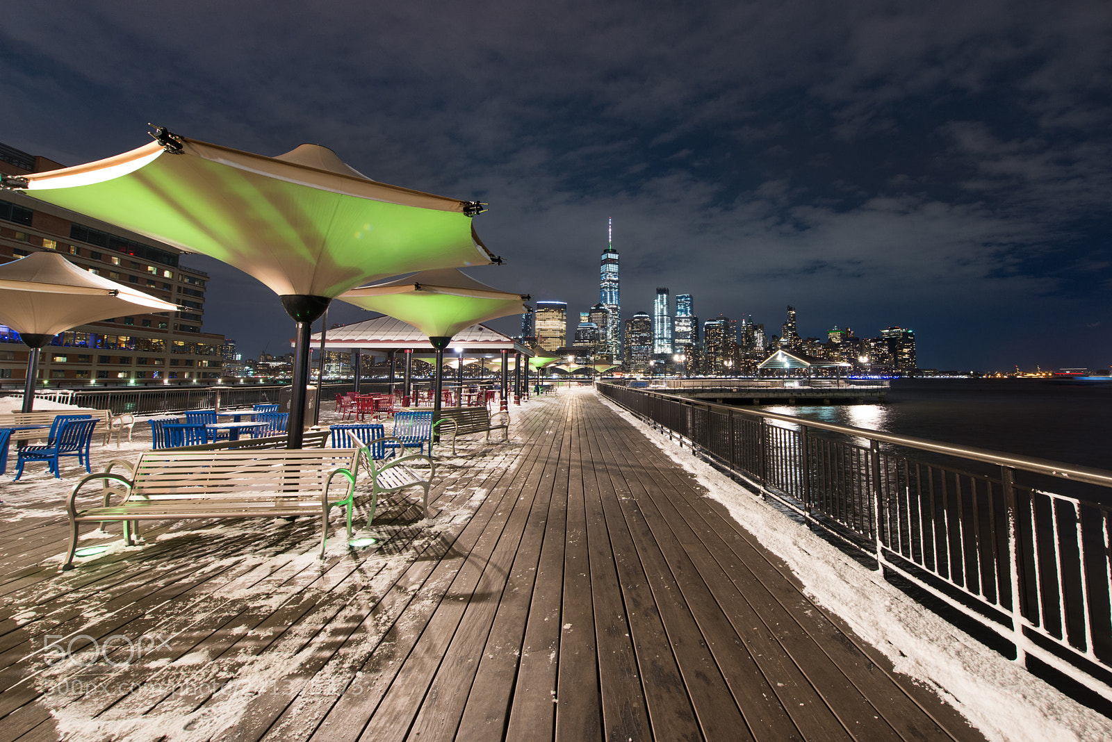 Nikon D800 sample photo. Snowy waterfront in jersey photography