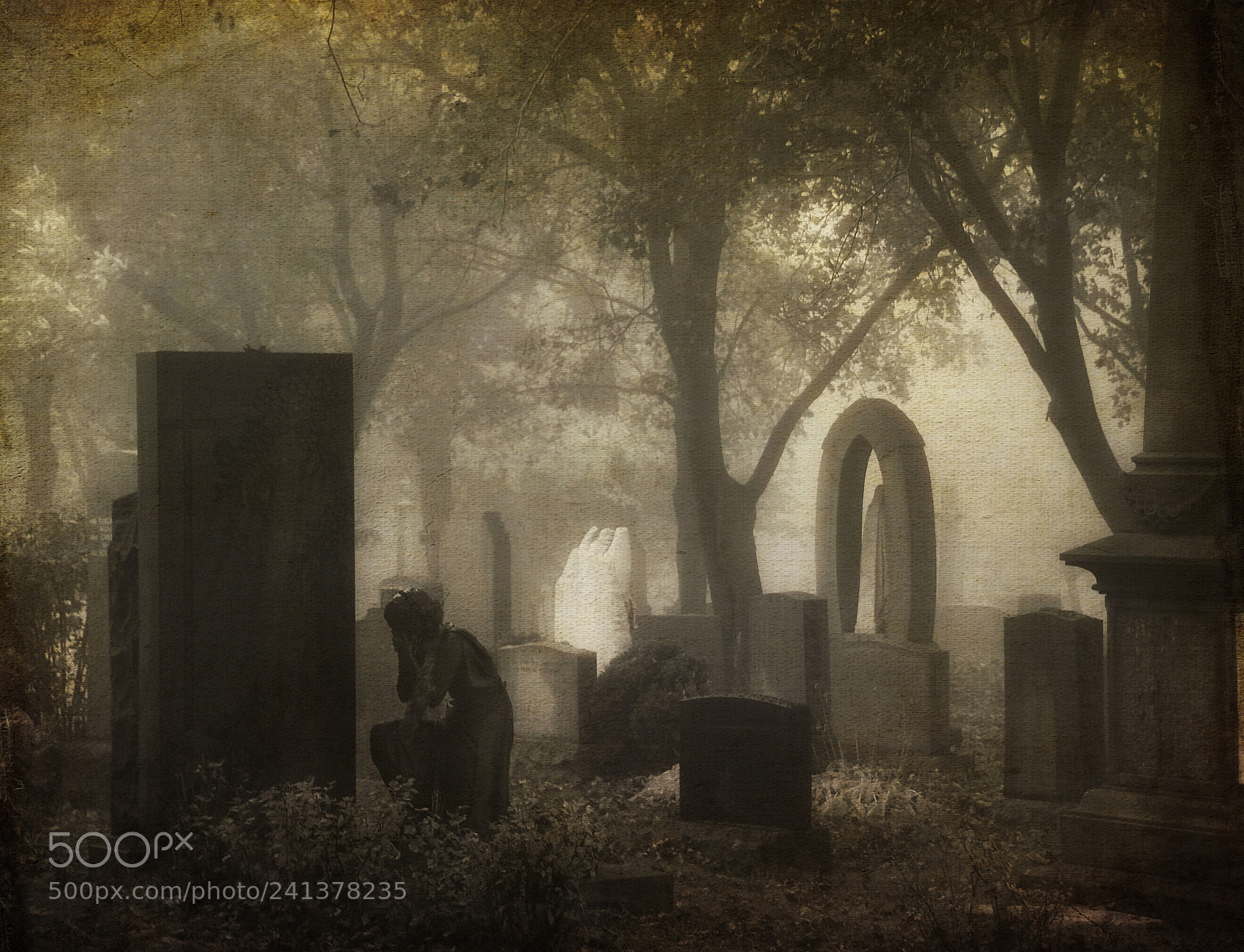 Nikon D50 sample photo. Graveside fog photography