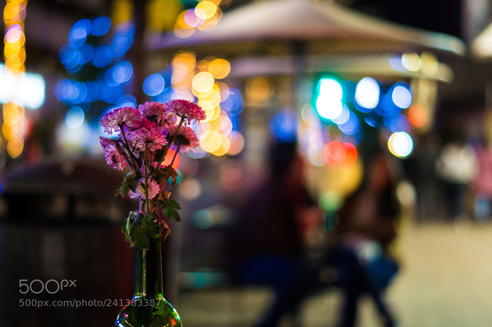 Sony SLT-A37 sample photo. Flowers and green bottle photography